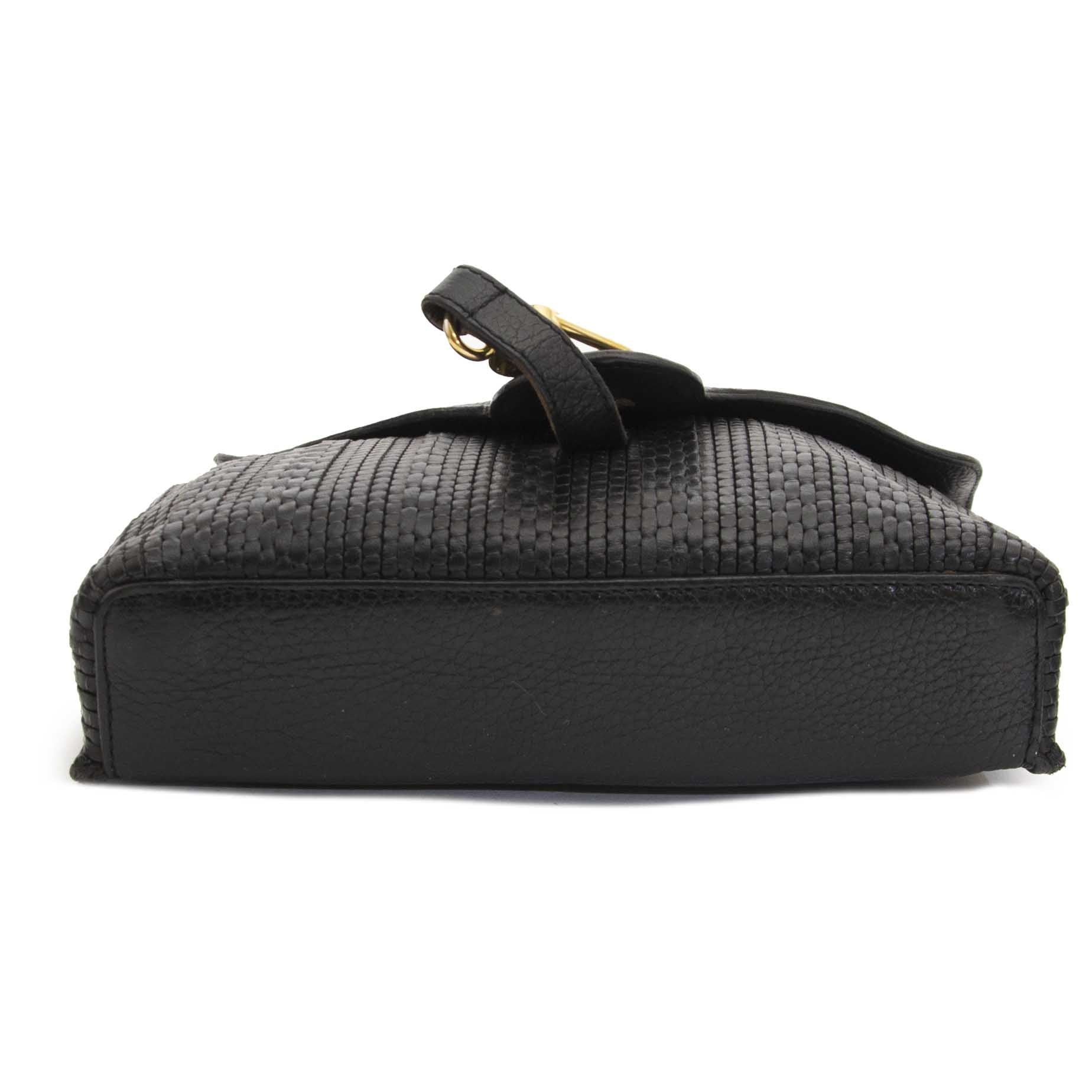 Delvaux Black Toile De Cuir Shoulder Bag now for sale at labellov vintage fashion webshop belgium