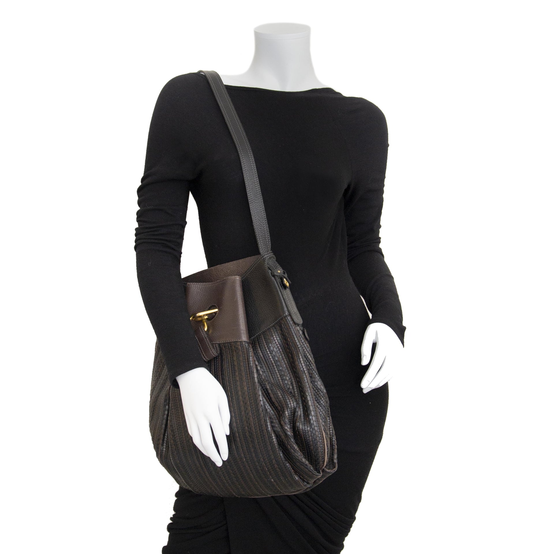 Delvaux Brown Toile De Cuir Faust Bag now for sale at labellov vintage fashion webshop belgium