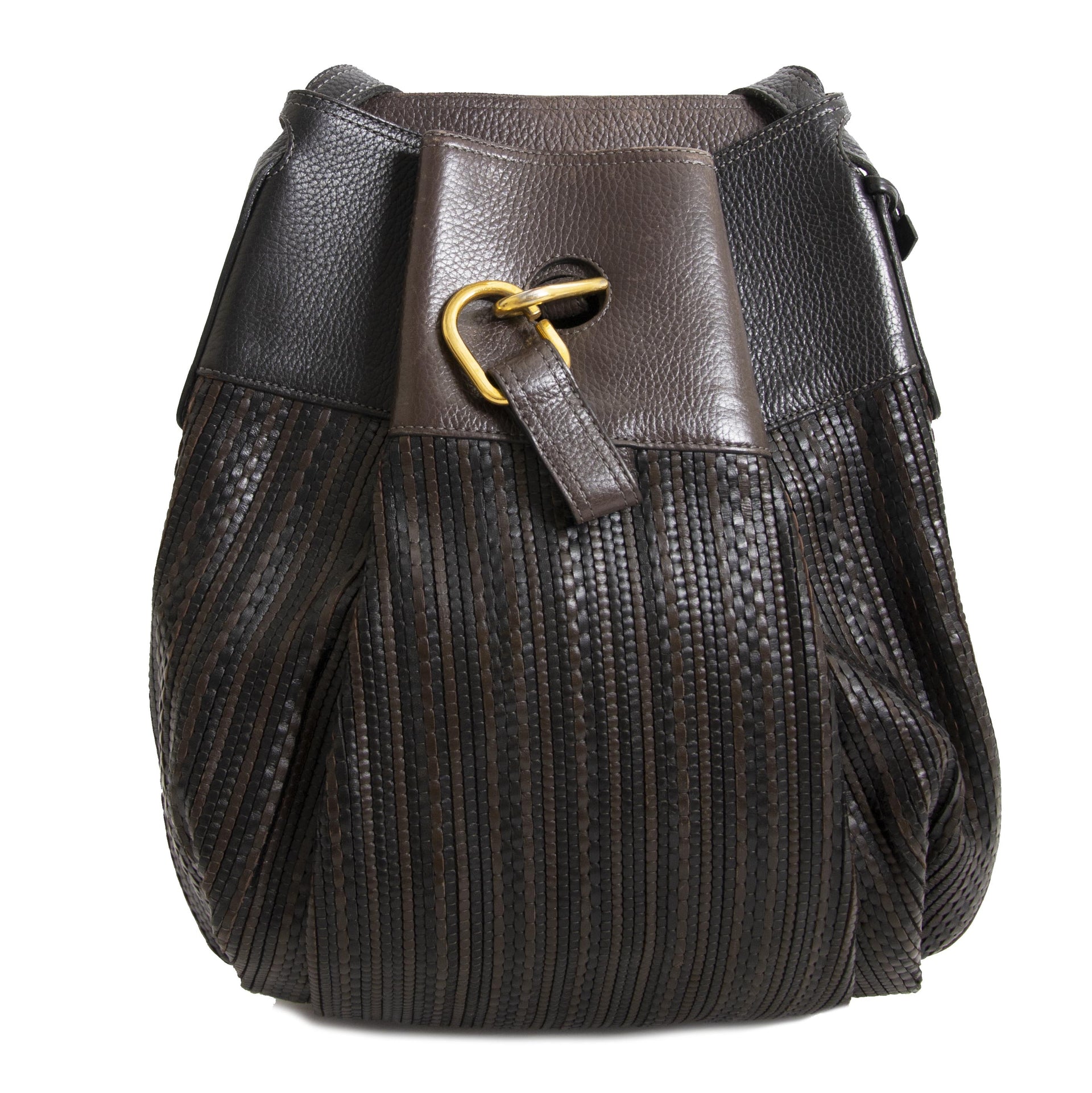 Delvaux Brown Toile De Cuir Faust Bag now for sale at labellov vintage fashion webshop belgium