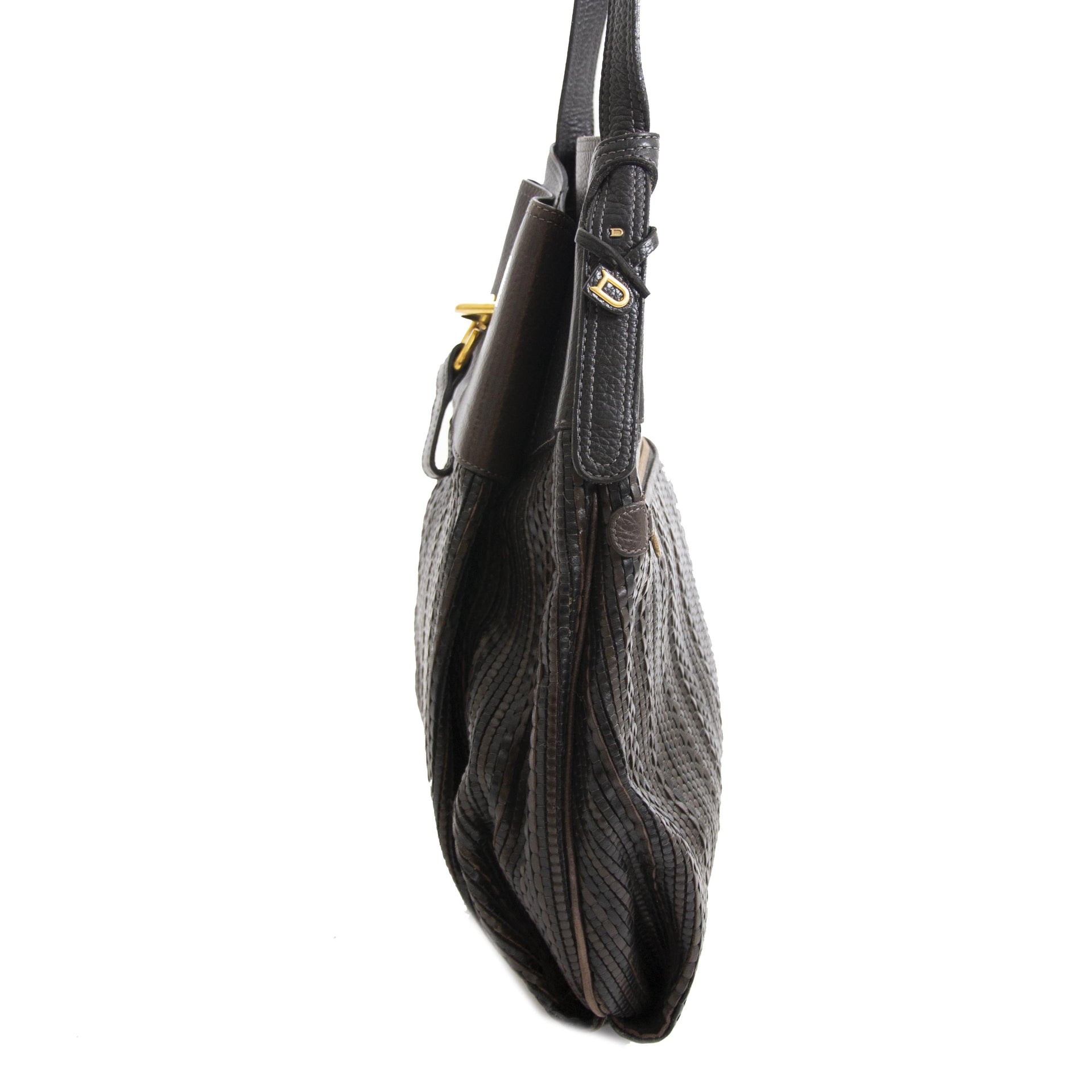 Delvaux Brown Toile De Cuir Faust Bag now for sale at labellov vintage fashion webshop belgium