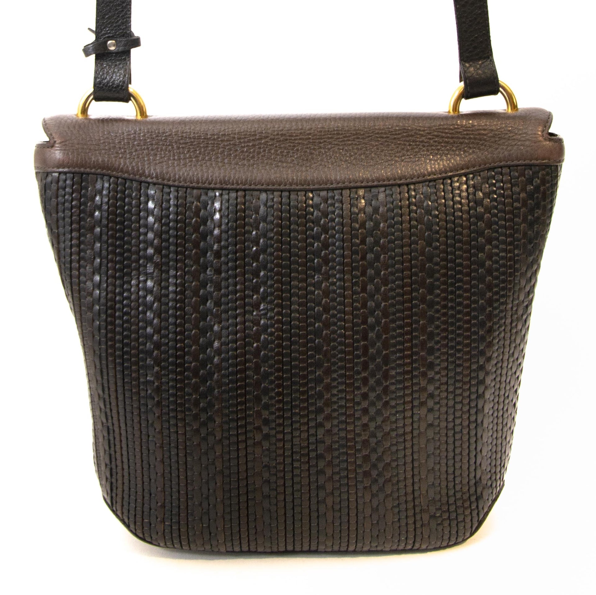 Delvaux Brown Toile de Cuir Crossbody Bag