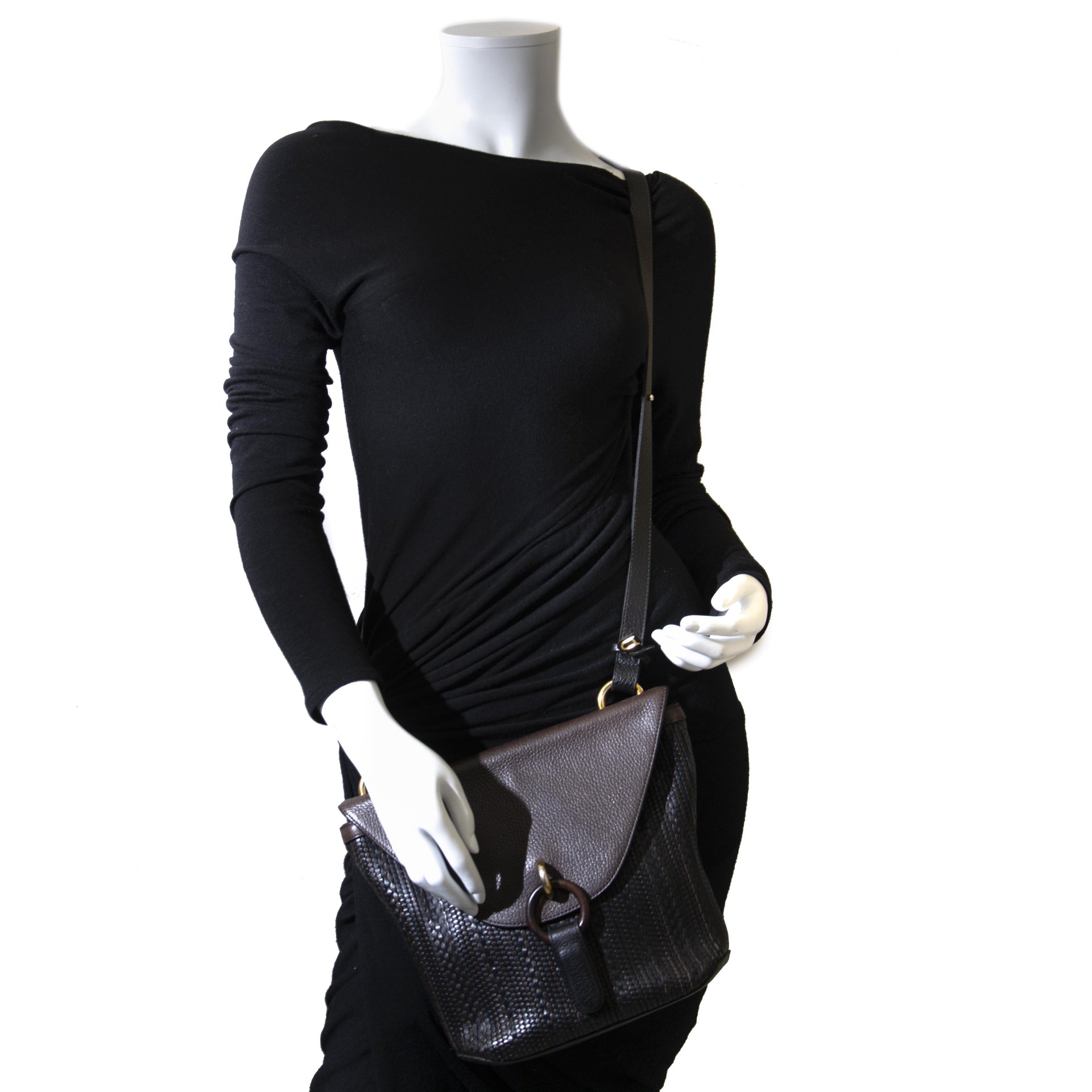 Delvaux Brown Toile de Cuir Crossbody Bag