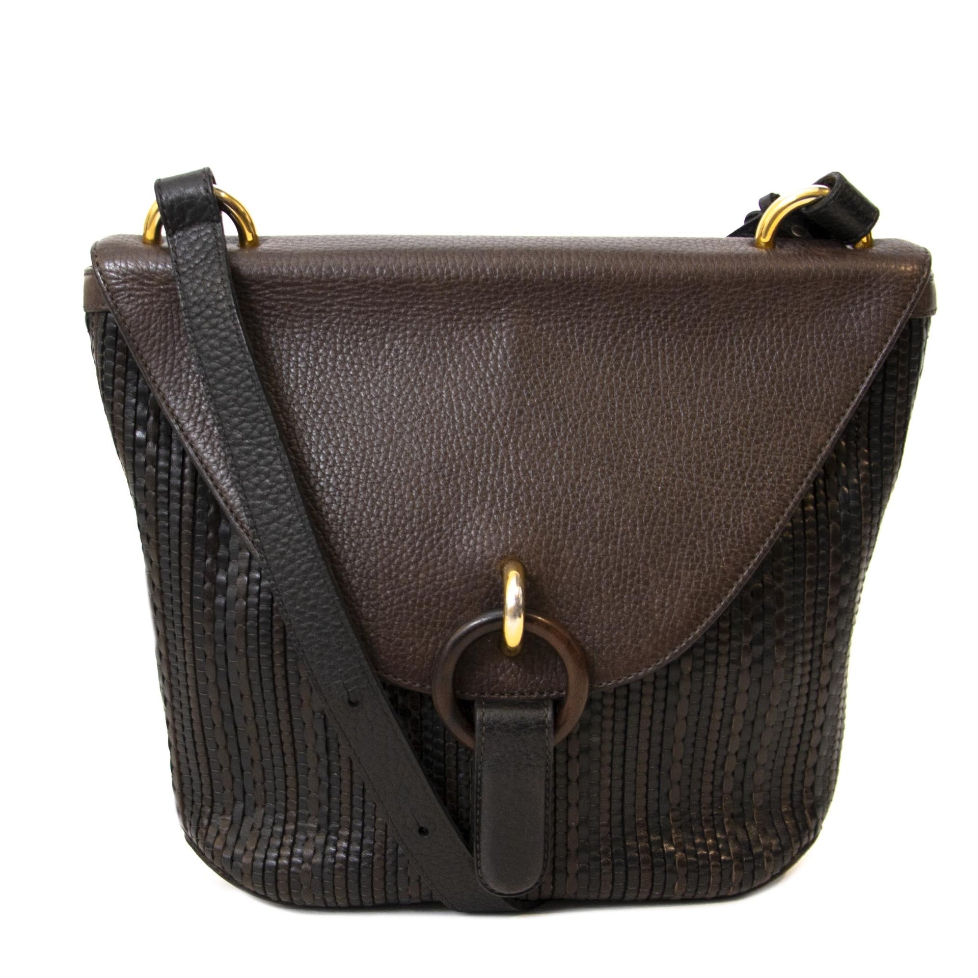 Delvaux Brown Toile de Cuir Crossbody Bag