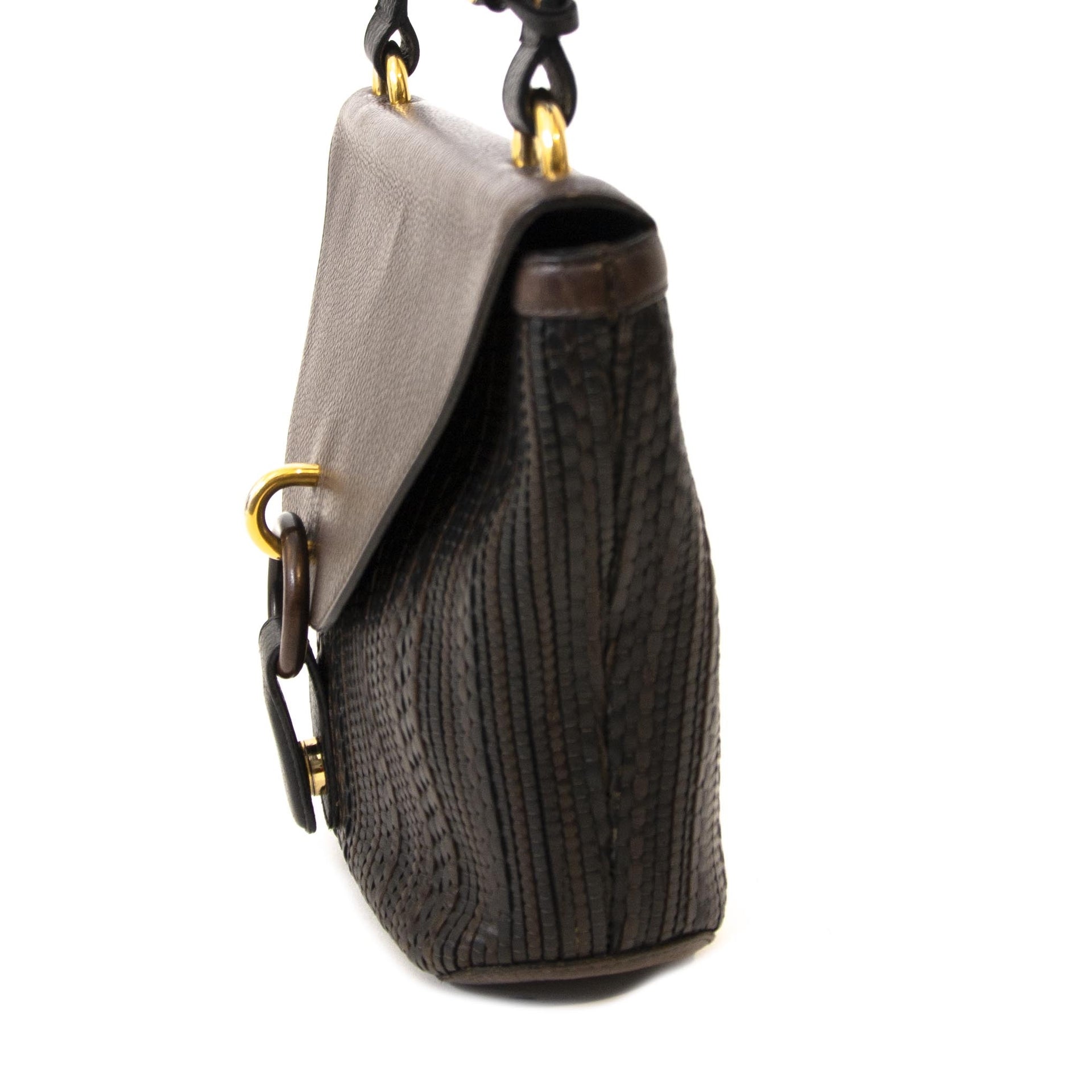 Delvaux Brown Toile de Cuir Crossbody Bag