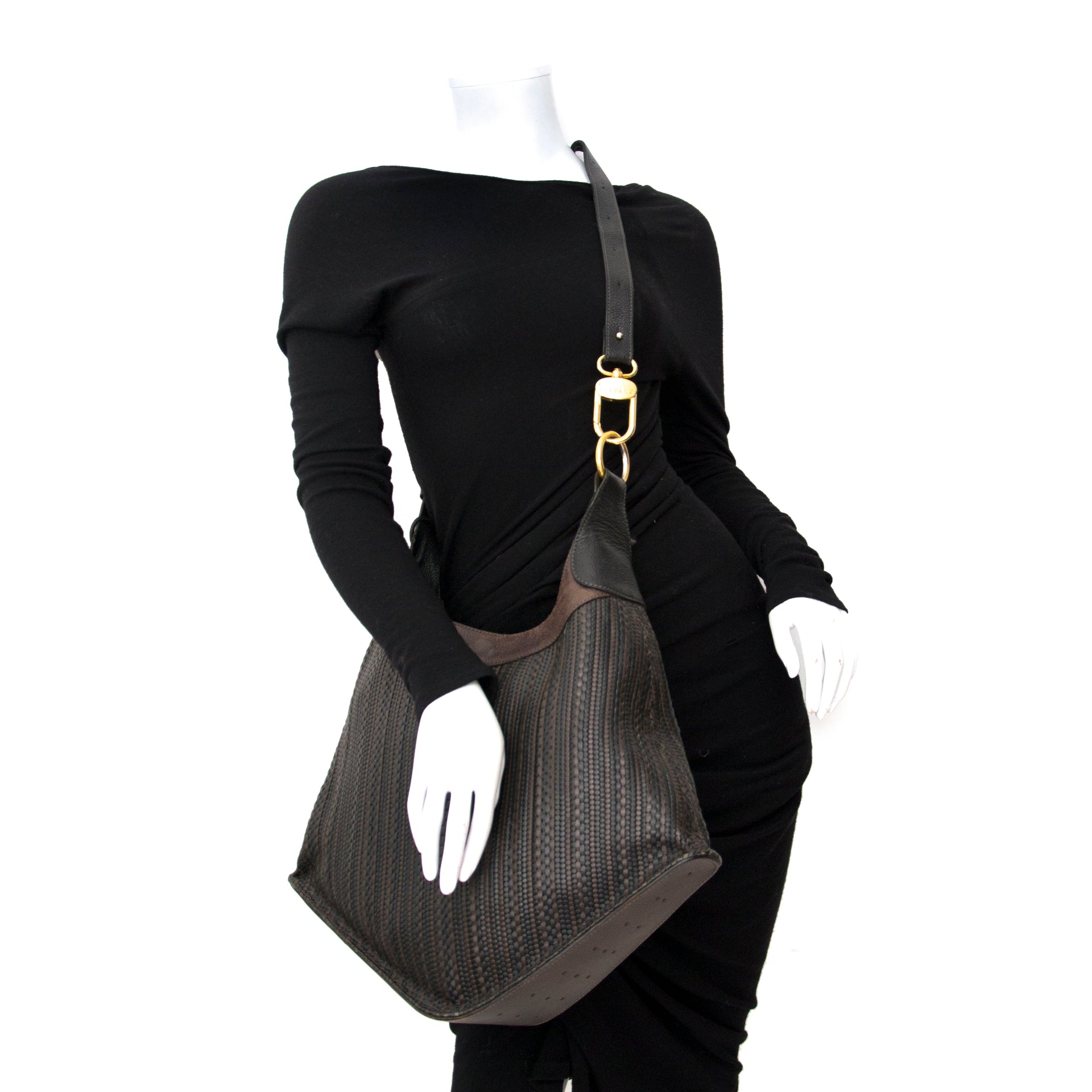 acheter en ligne seconde main Delvaux Toile De Cuire Satan Shoulder Bag