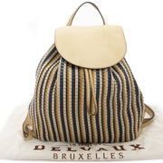 Delvaux Beige and Blue Toile de Cuir Backpack