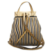 Delvaux Beige and Blue Toile de Cuir Backpack