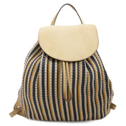 Delvaux Beige and Blue Toile de Cuir Backpack 100% authentic designer bags