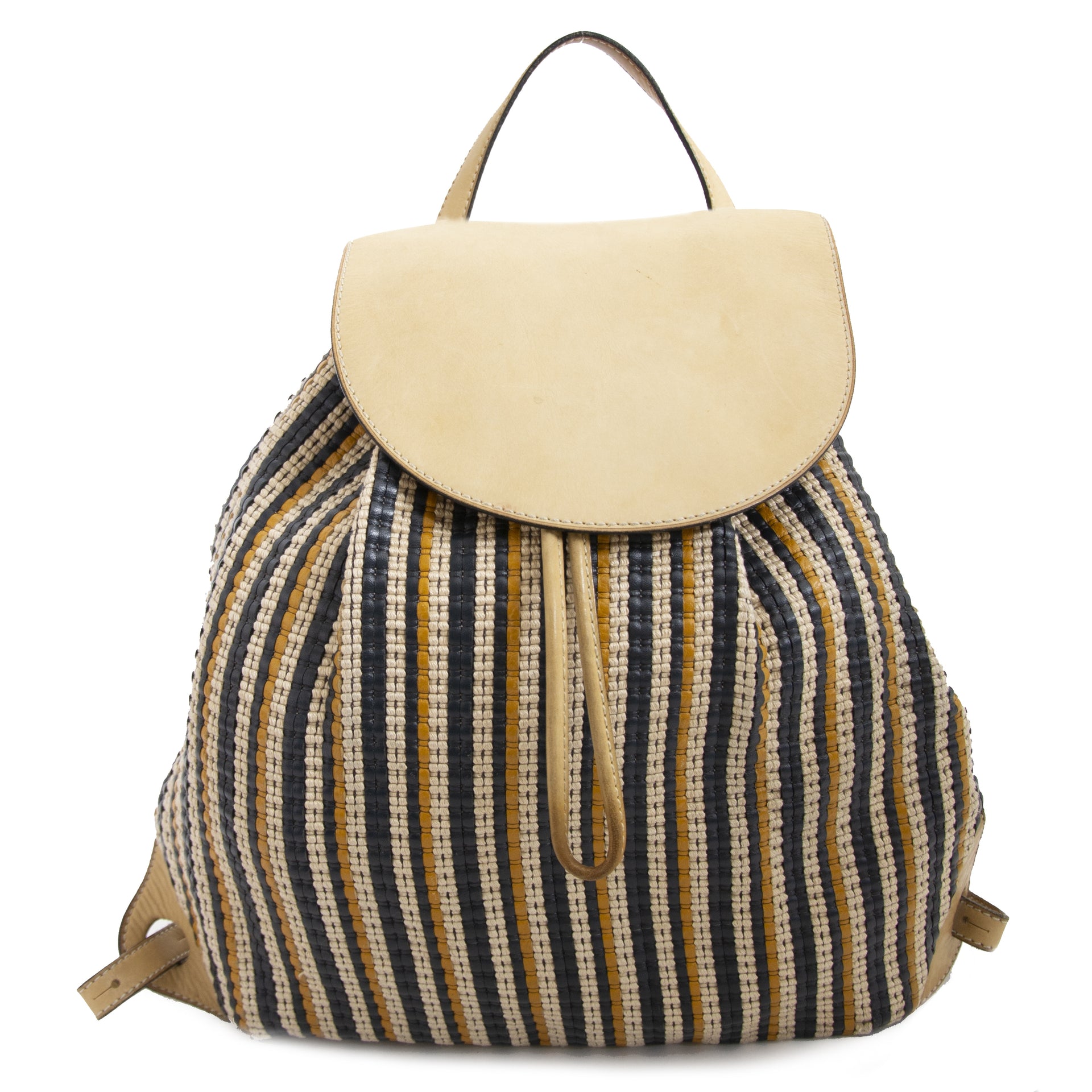 Delvaux Beige and Blue Toile de Cuir Backpack 100% authentic designer bags