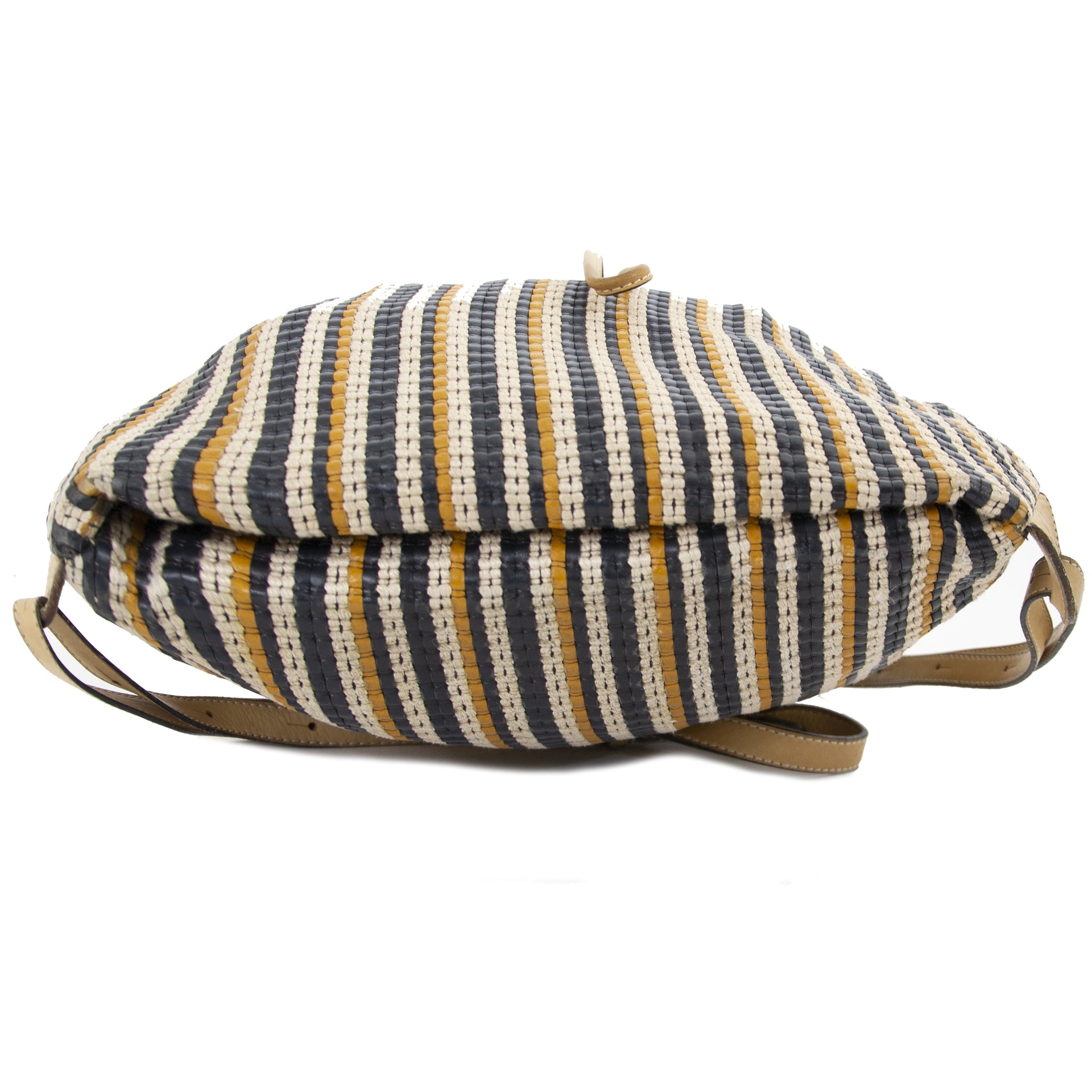 Delvaux Beige and Blue Toile de Cuir Backpack