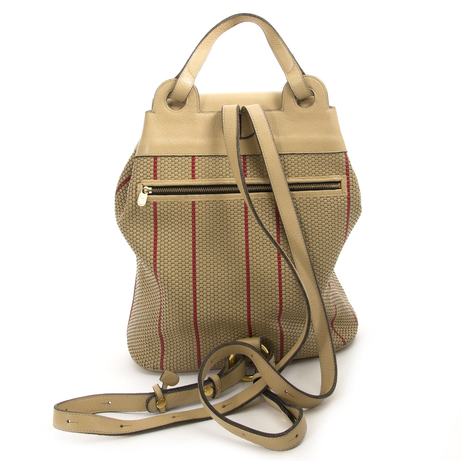 delvaux toile de cuir rose backpack now for sale at labellov vintage fashion webshop belgium