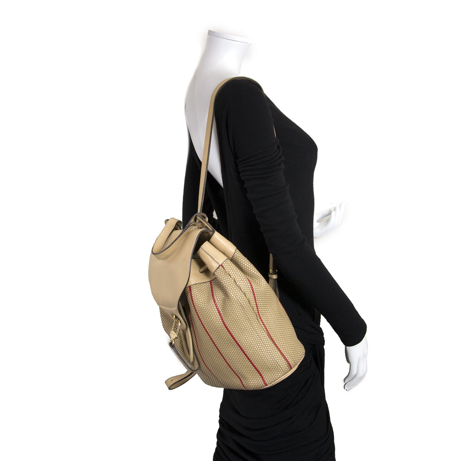 delvaux toile de cuir rose backpack now for sale at labellov vintage fashion webshop belgium