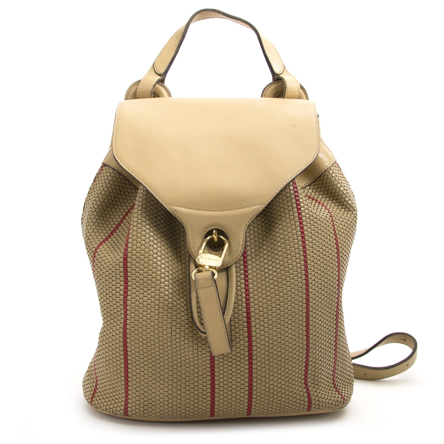 delvaux toile de cuir rose backpack now for sale at labellov vintage fashion webshop belgium