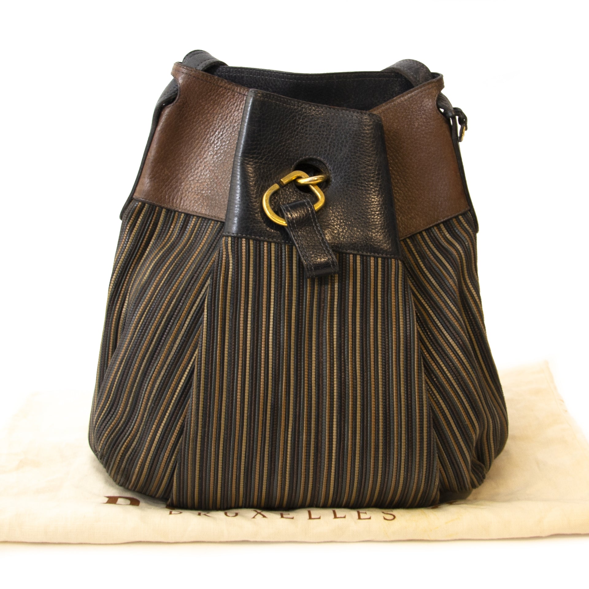Delvaux Brown Toile De Cuir Faust Bag