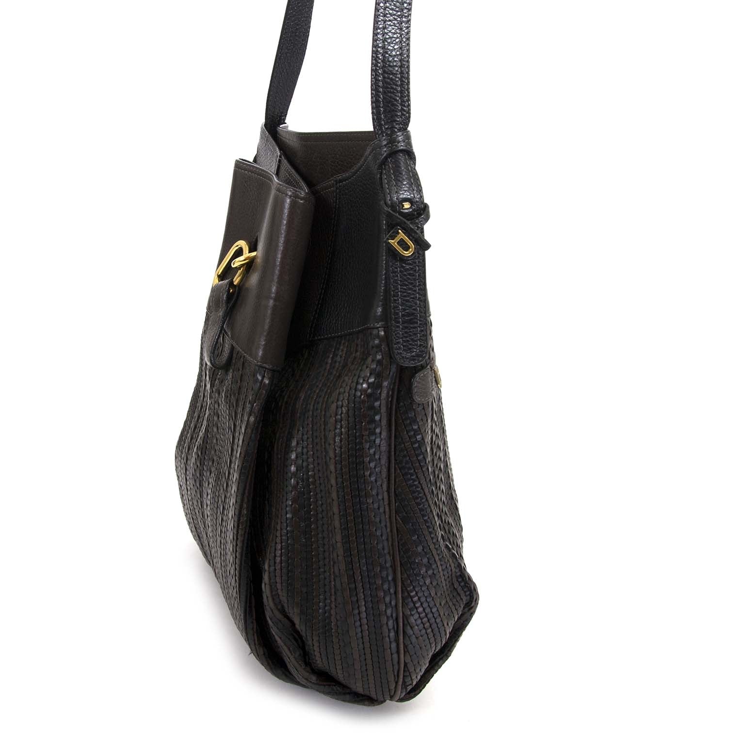 achetez Delvaux Brown Toile De Cuir Shoulder Bag et payez secure on ligne