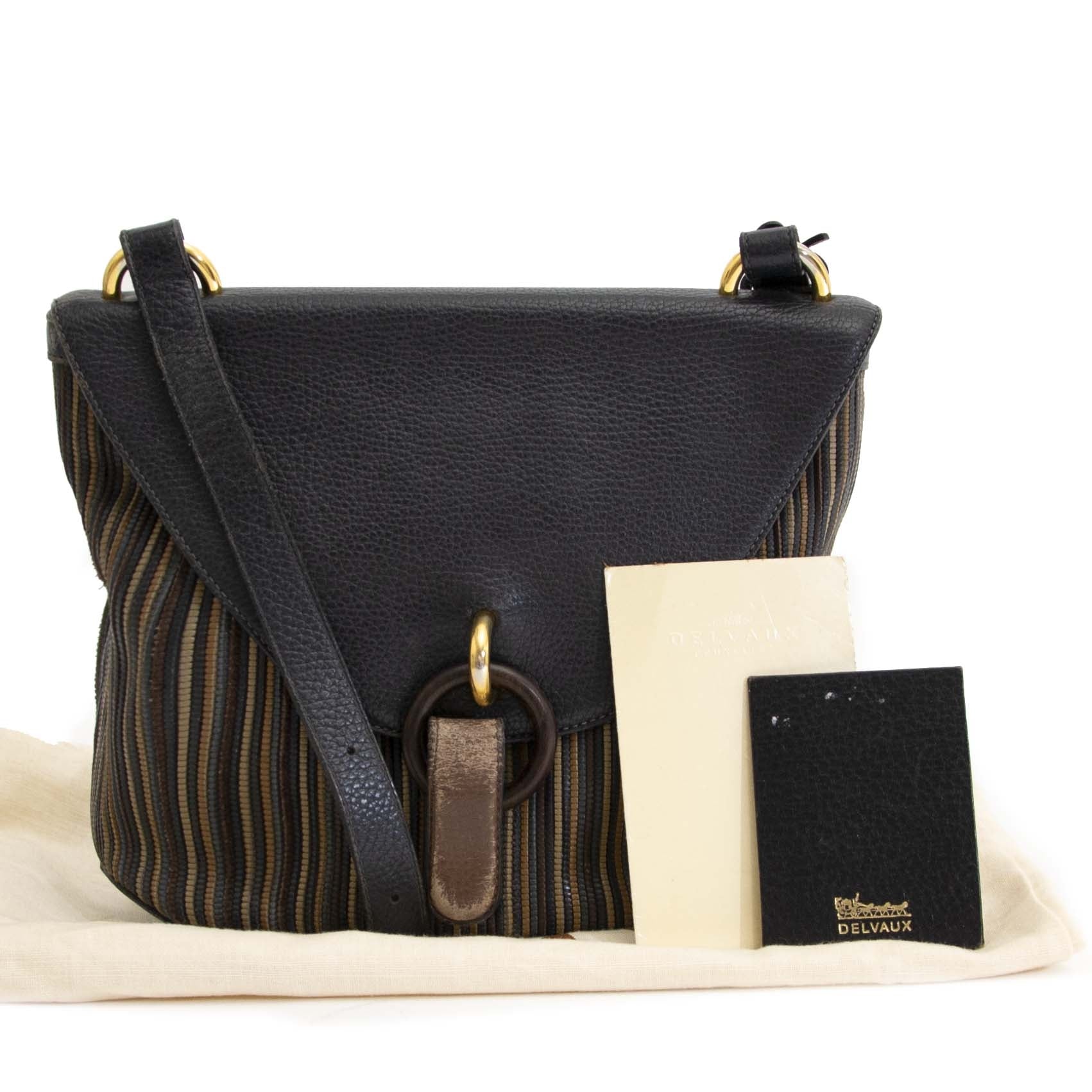 Delvaux Blue Toile De Cuir Crossbody Bag 100% authentique pour le meilleur prix