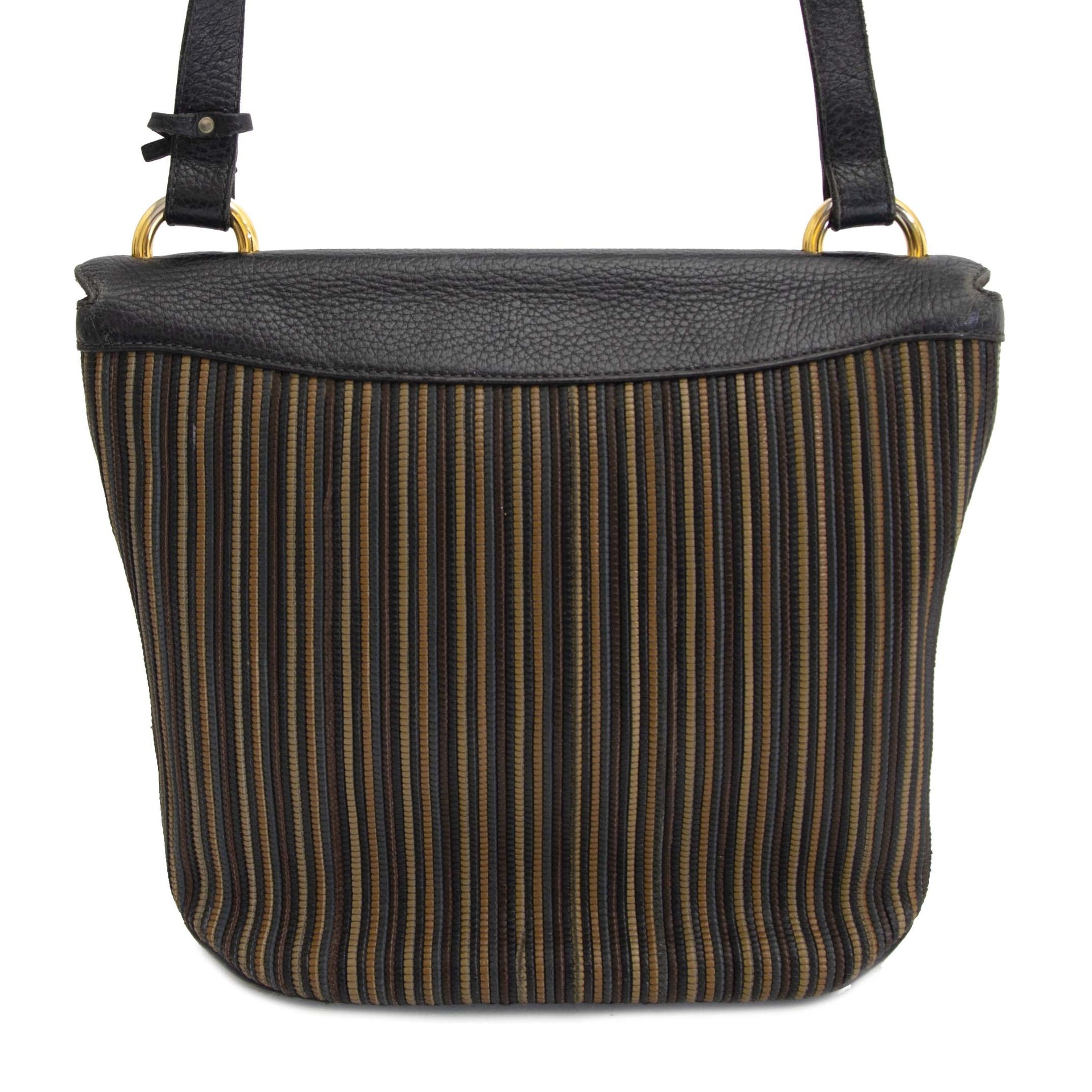 Delvaux Blue Toile De Cuir Crossbody Bag