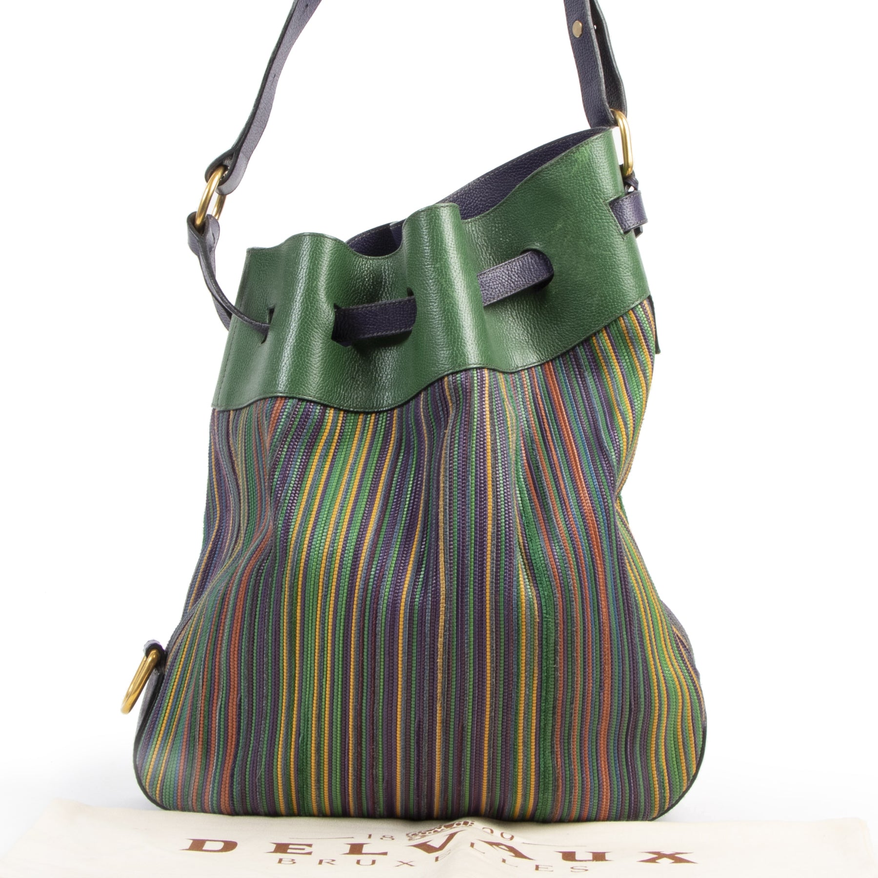 acheter en ligne seconde main Delvaux Toile De Cuire Shoulder Bag