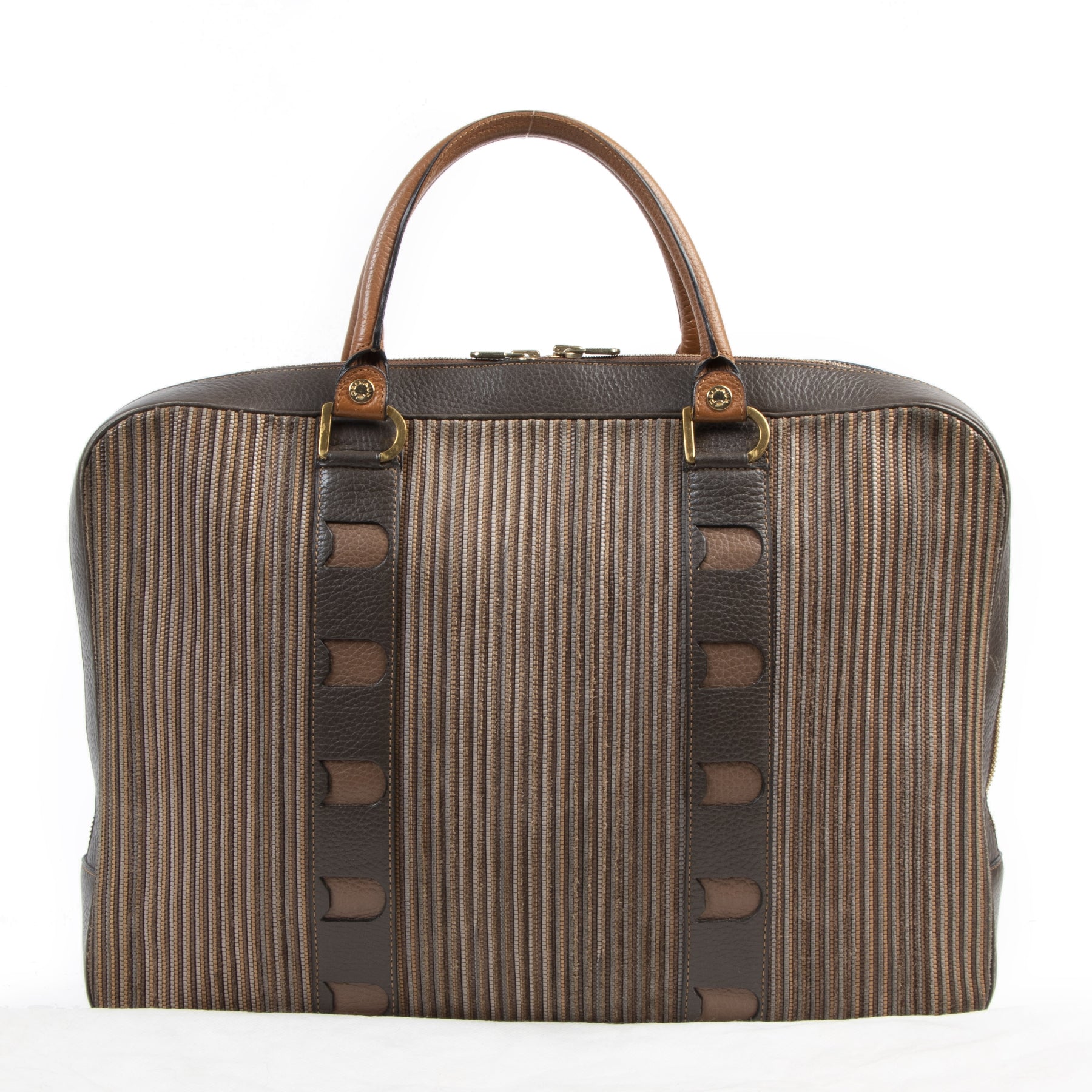 Authentieke tweedehands vintage Delvaux Toile De Cuir Briefcase koop online webshop LabelLOV