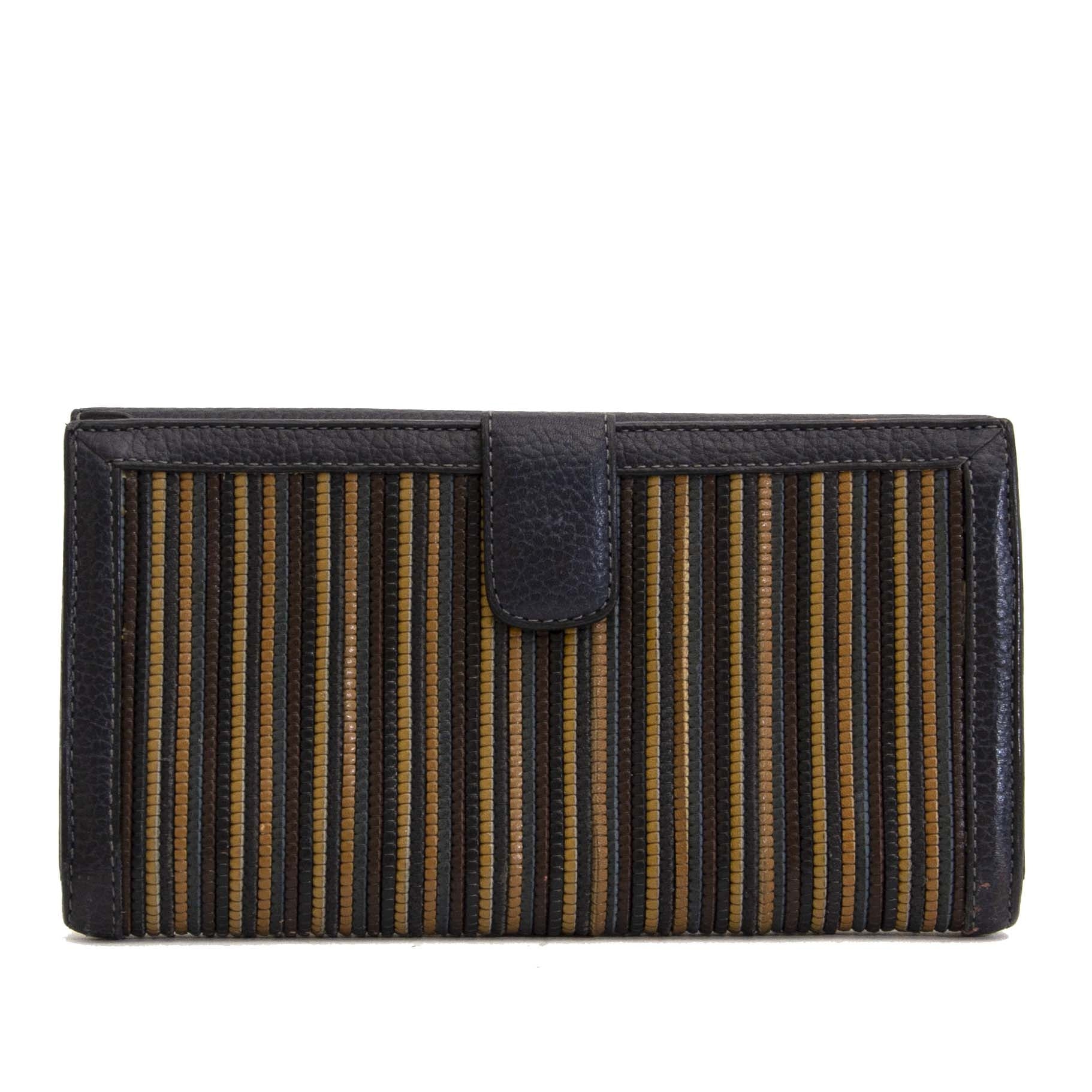 Delvaux Blue Toile De Cuir Wallet