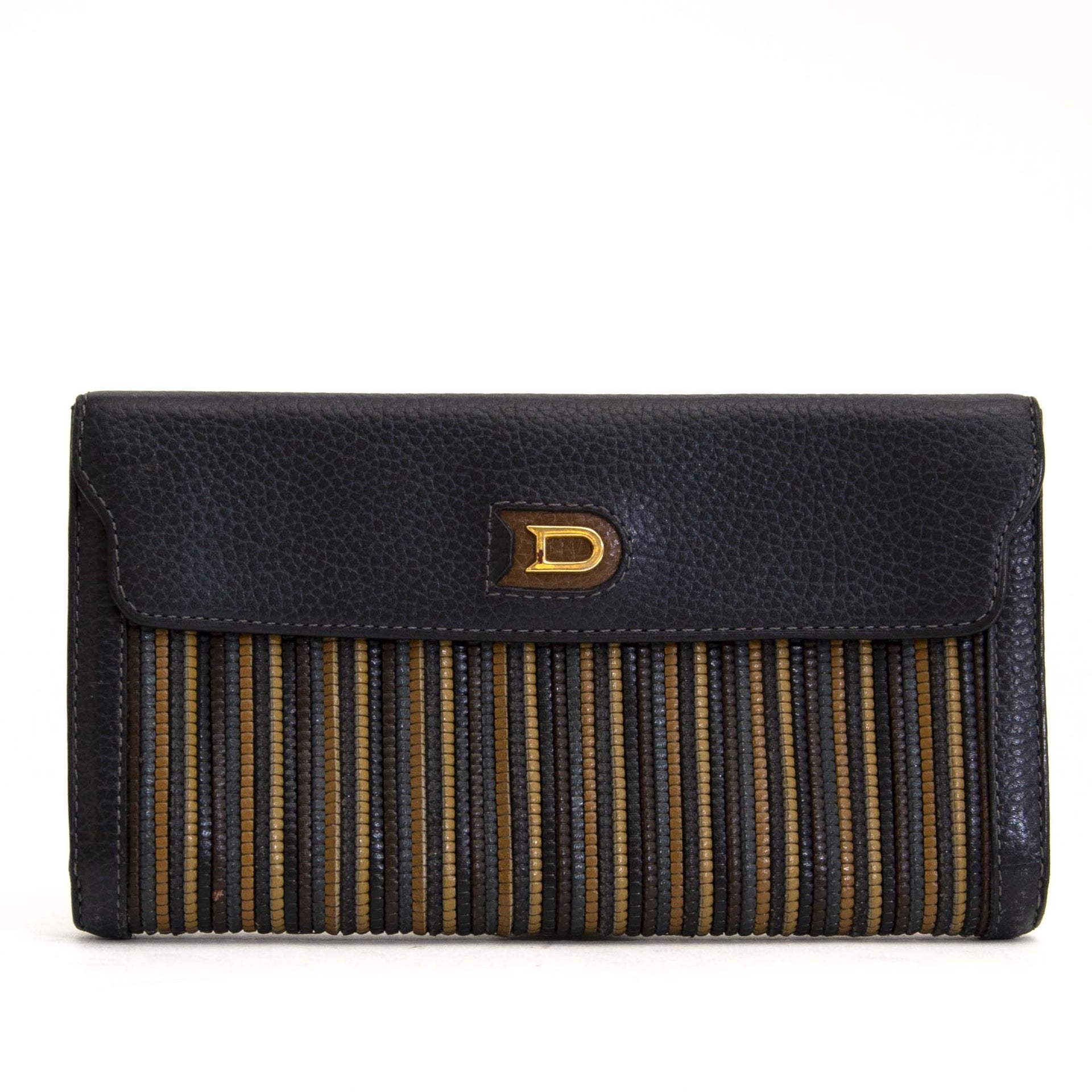 Delvaux Blue Toile De Cuir Wallet for the best price at Labellov secondhand luxury