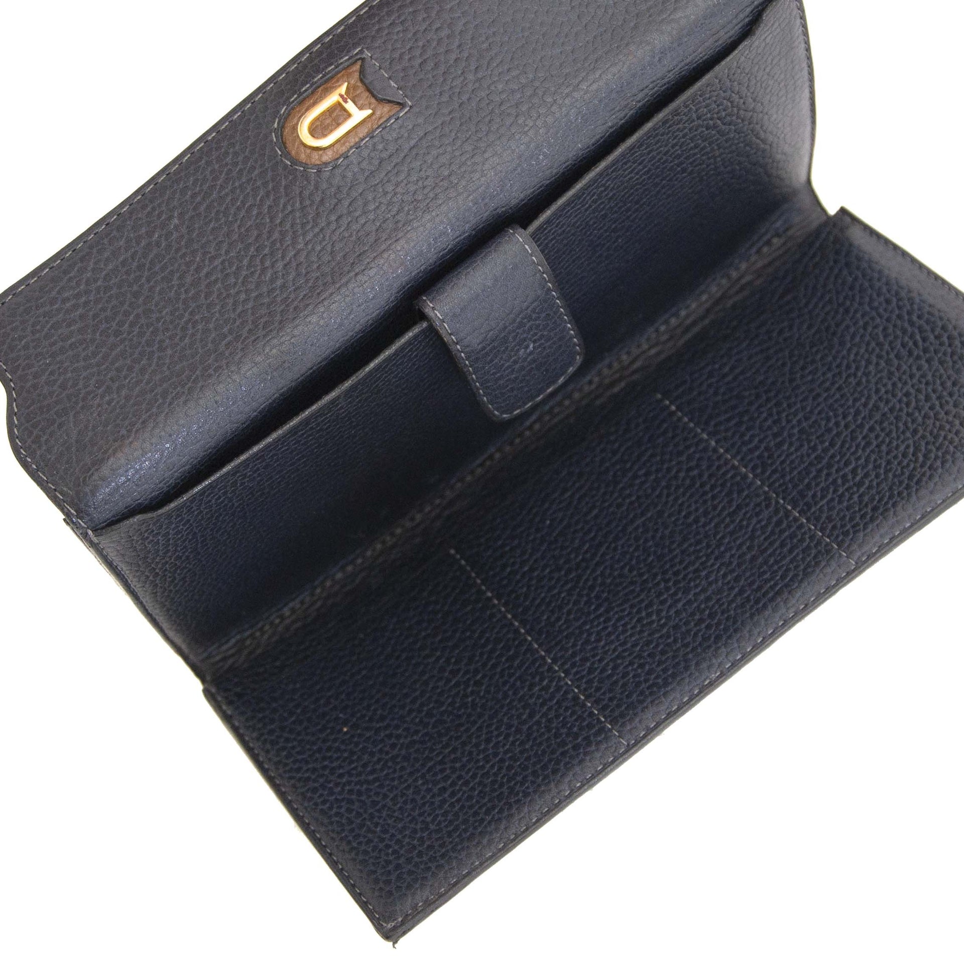 Delvaux Blue Toile De Cuir Wallet