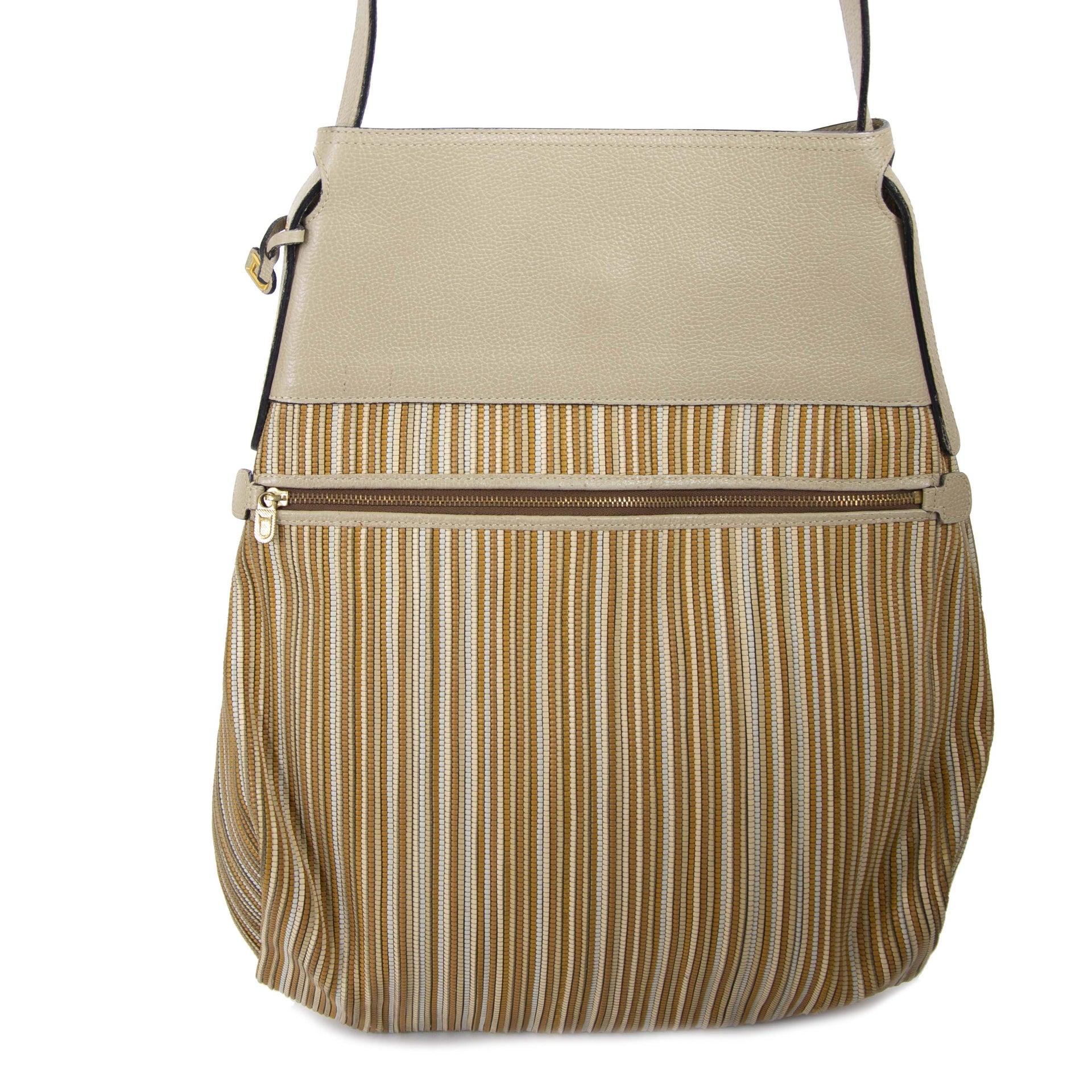 Delvaux Beige Toile De Cuir Faust Bag now for sale at labellov vintage fashion webshop belgium