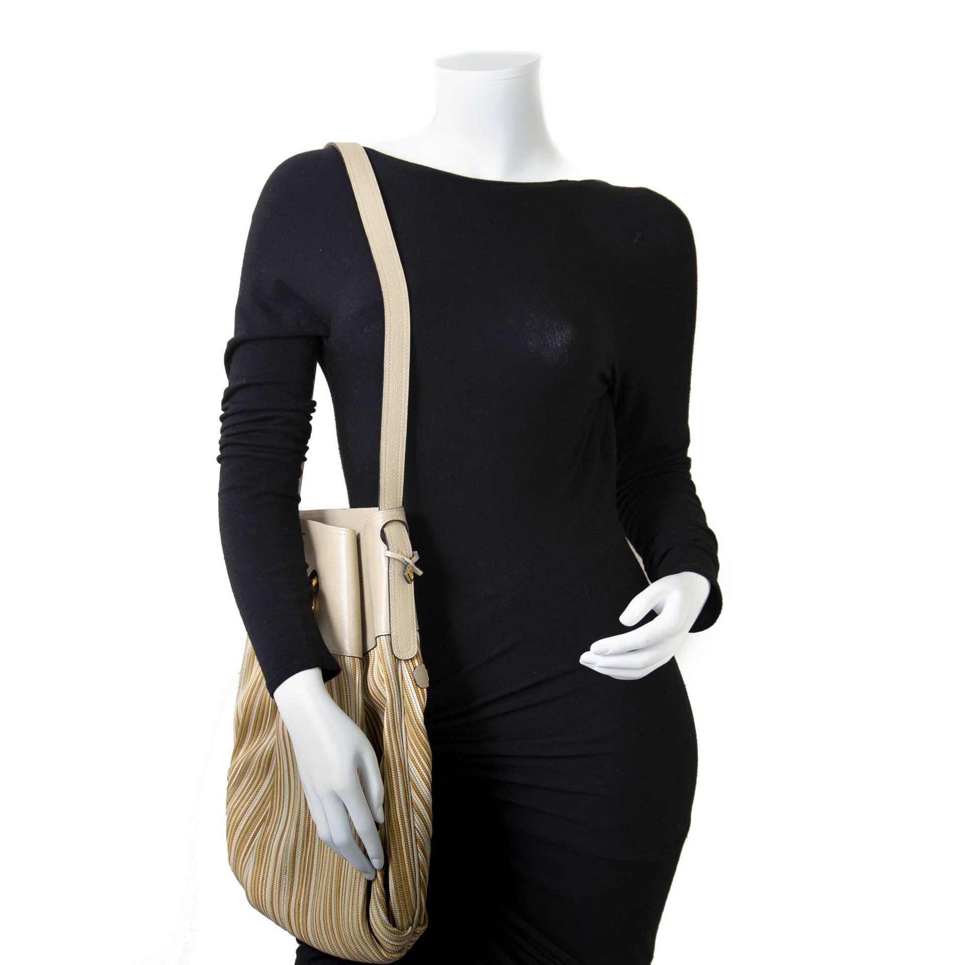 Delvaux Beige Toile De Cuir Faust Bag now for sale at labellov vintage fashion webshop belgium