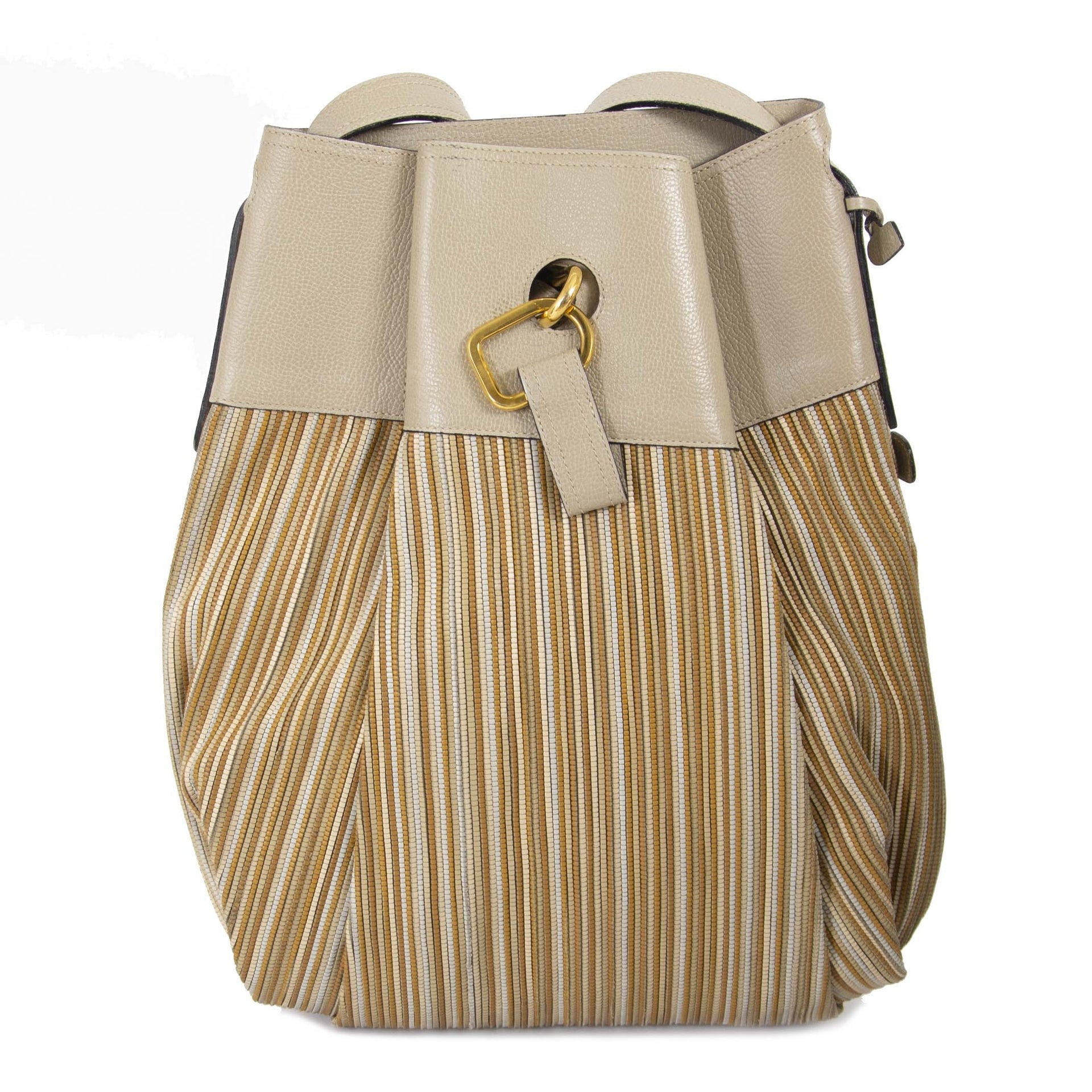 Delvaux Beige Toile De Cuir Faust Bag now for sale at labellov vintage fashion webshop belgium