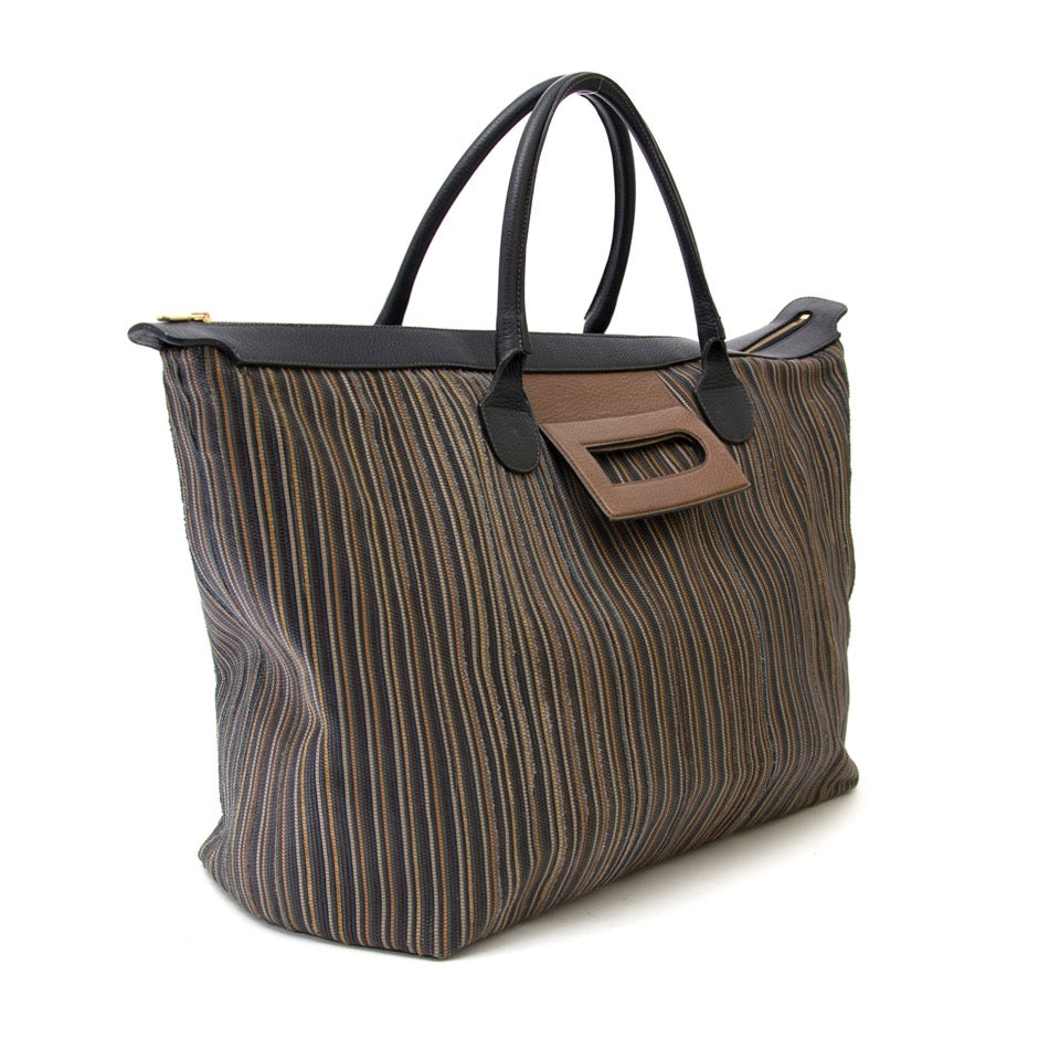 shop safe online at the best price Delvaux toile de cuir travel bag like new webshop www.labellov.com