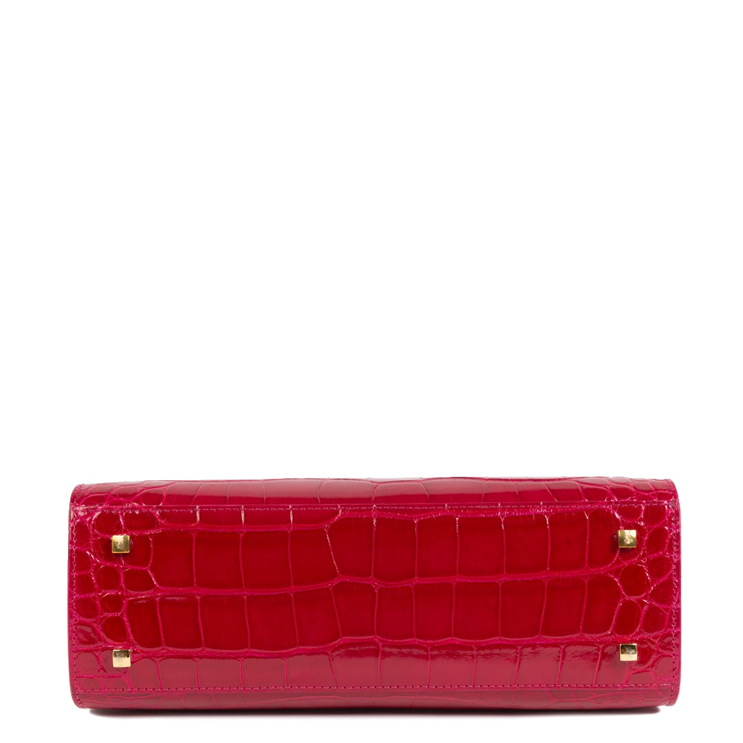 Delvaux Tempête alligator Framboise MM te koop in Antwerpen bij Labellov luxe vintage
