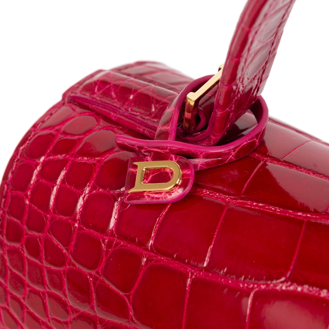 Delvaux Tempête alligator Framboise MM kopen doet U steeds bij Labellov tweedehands luxe specialist in Delvaux handtassen