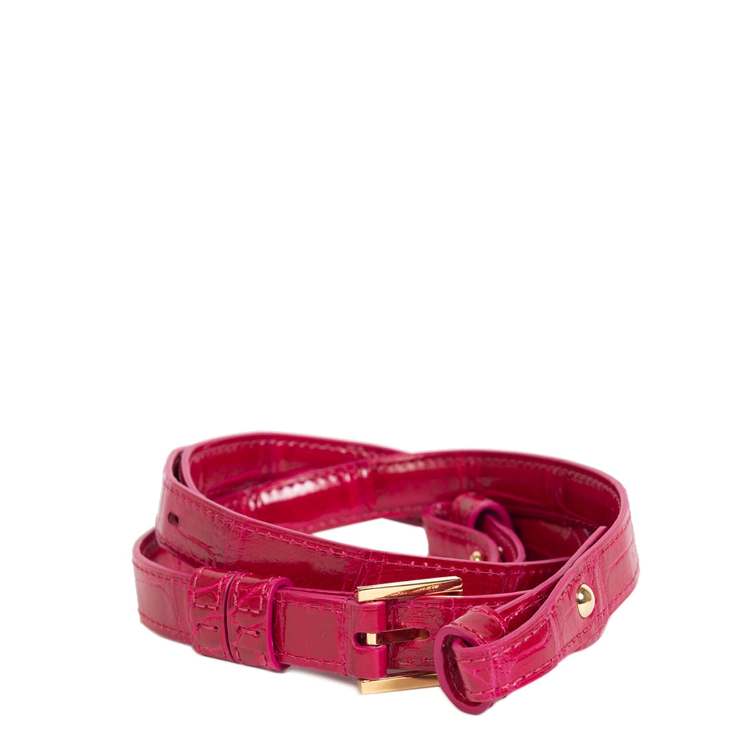 Delvaux Tempête alligator Framboise MM with worldwide shipping to