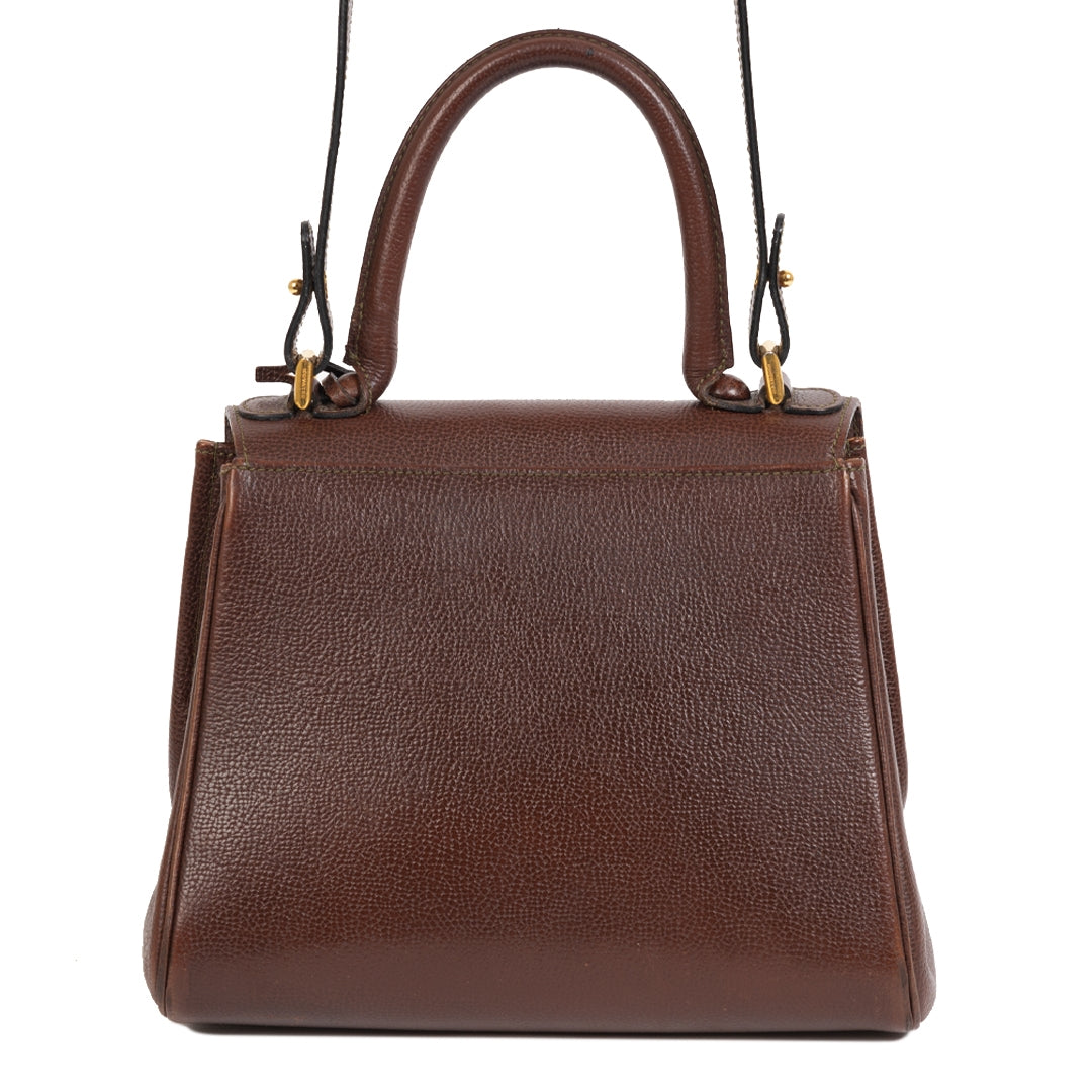 Authentieke Tweedehands Delvaux Brillant Brown PM Bag juiste prijs veilig online shoppen luxe merken webshop winkelen Antwerpen België mode fashion