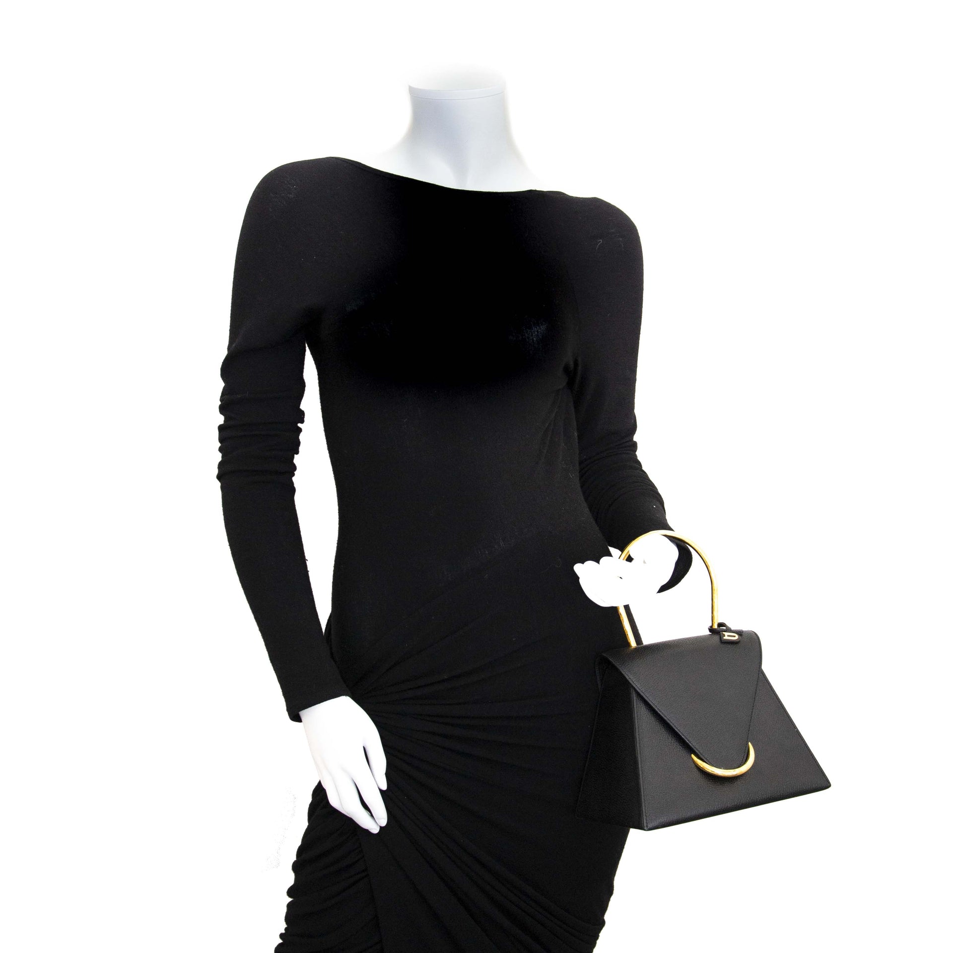 Buy online Delvaux Black Grained Triangle Bag with worldwide shipping and big discount at Labellov