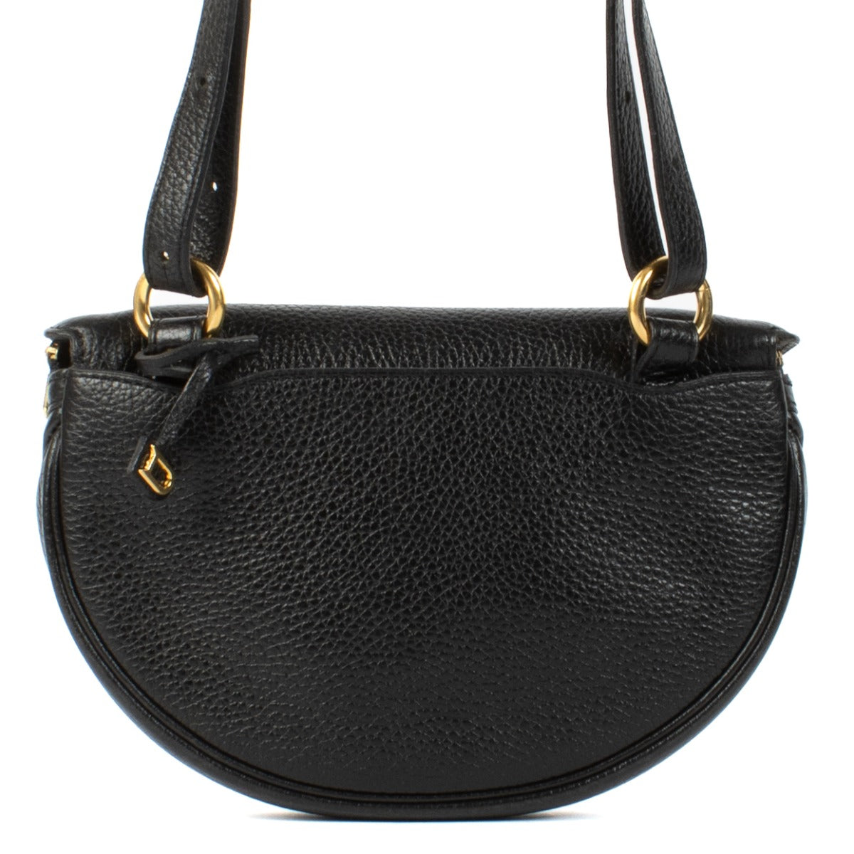 Sac bandoulière vintage en cuir noir Delvaux