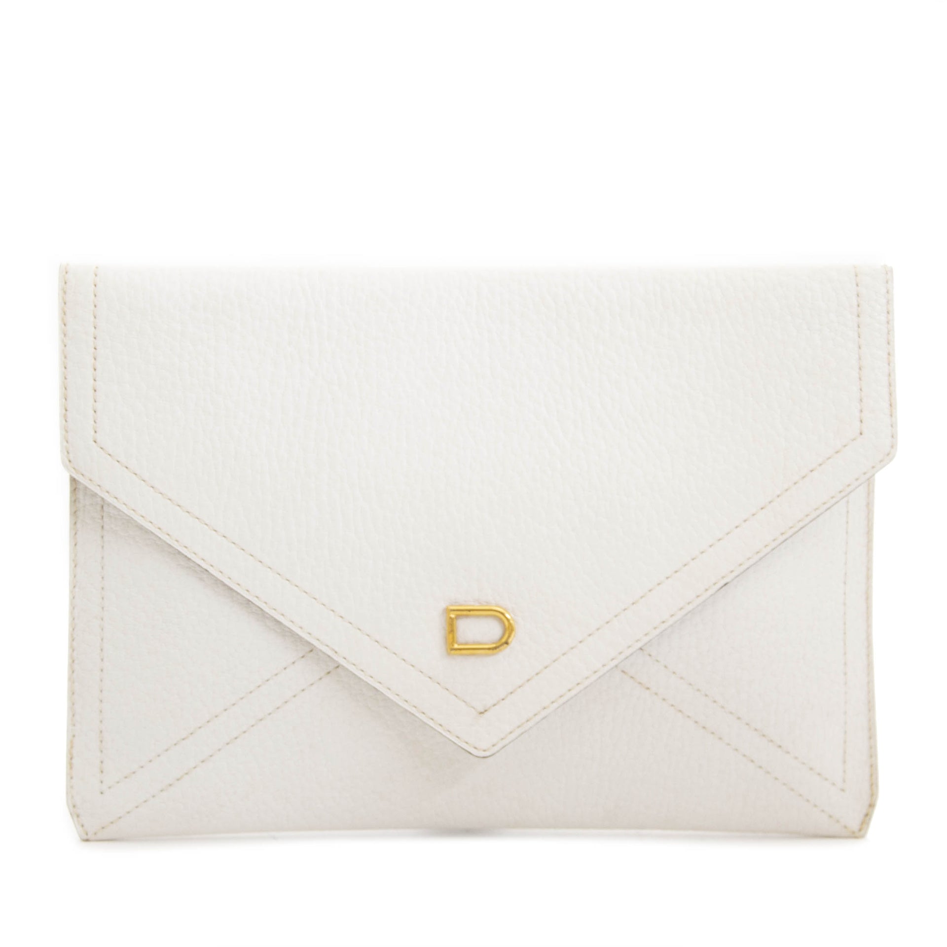Delvaux White Enveloppe Clutch for sale online at Labellov