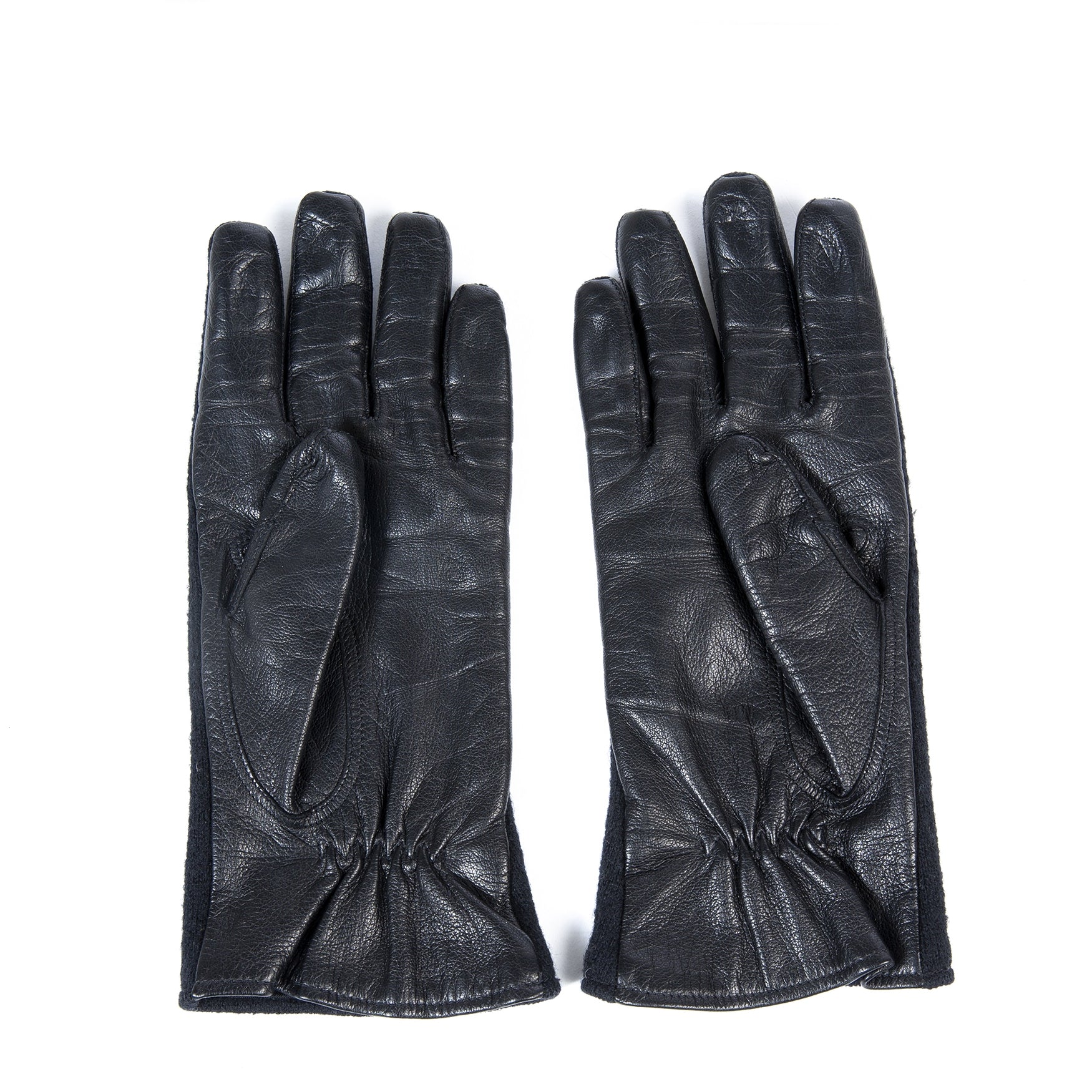 Delvaux Wool And Leather Gloves - Size FR 8.5 kopen en verkopen