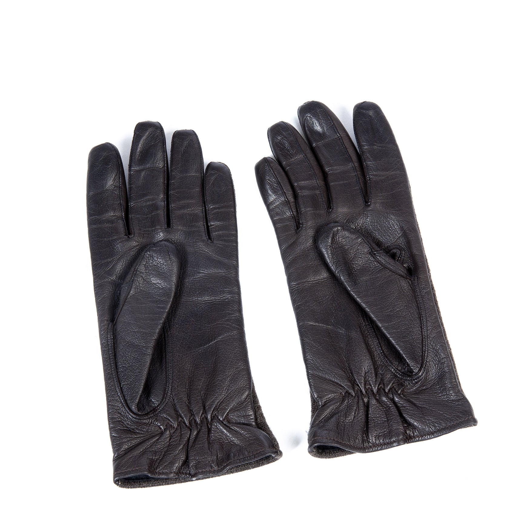 Delvaux Brown Wool And Leather Gloves