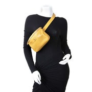 Delvaux Mustard Yellow Belt Bag now for sale at labellov vintage fashion webshop belgium