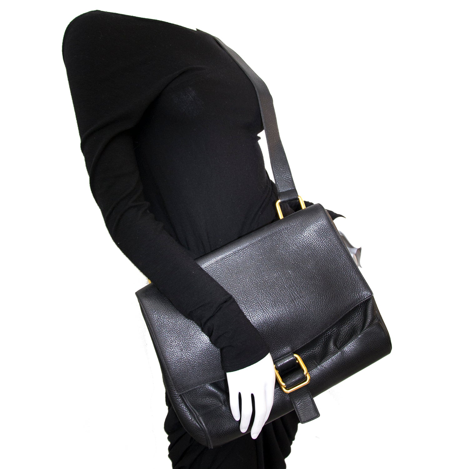 acheter en ligne comme neuf sac a main Delvaux Black Square Shoulder Bag.