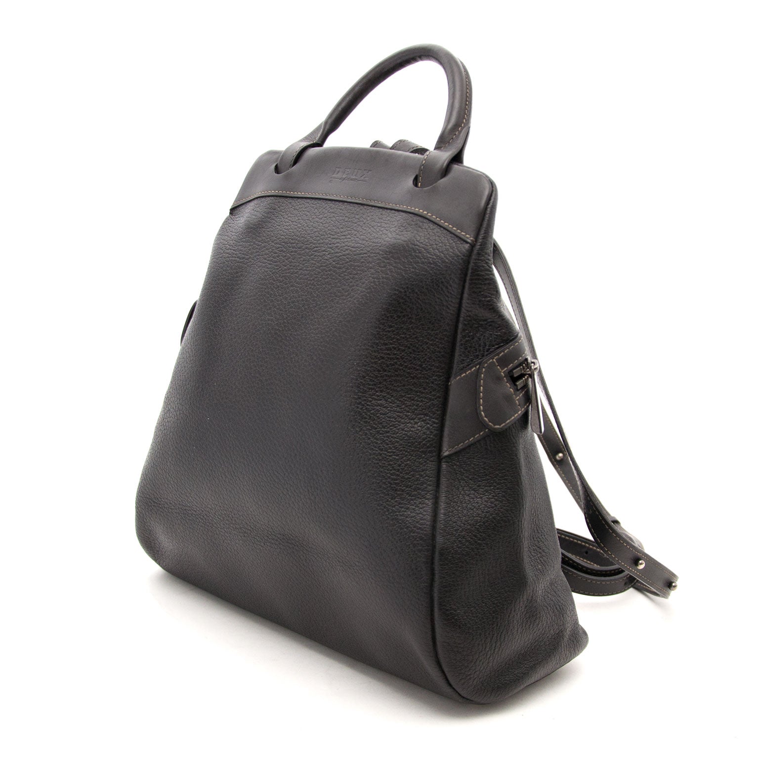 Shop Deux De Delvaux Fregate Black Backpack Bag at the right price at Labellov.com