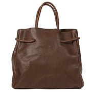 shop safe online Deux de Delvaux Chestnut Brown Top Handle