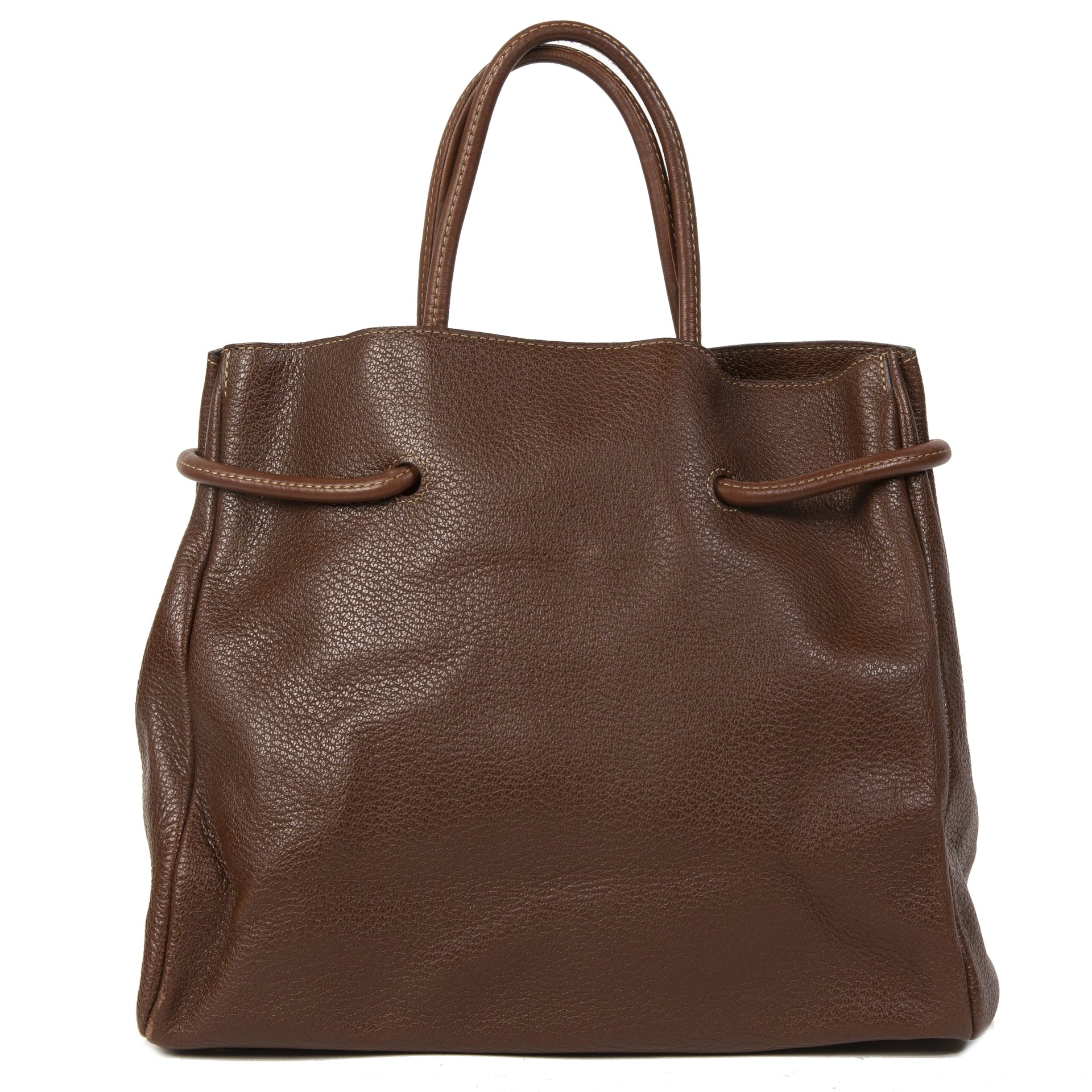 shop safe online Deux de Delvaux Chestnut Brown Top Handle