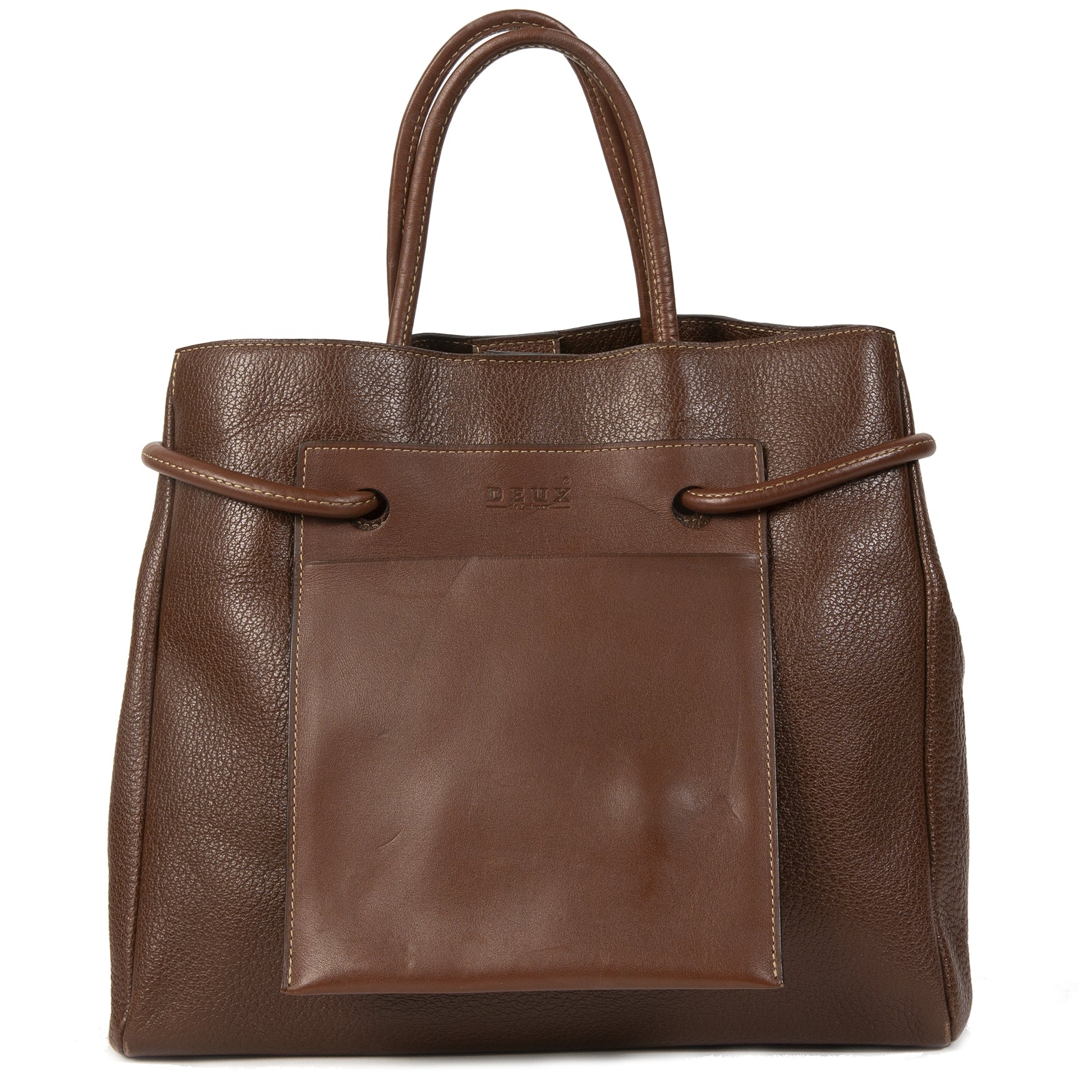 acheter en linge seconde main Deux de Delvaux Chestnut Brown Top Handle