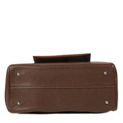 2dehands luxe handtas Deux de Delvaux Chestnut Brown Top Handle
