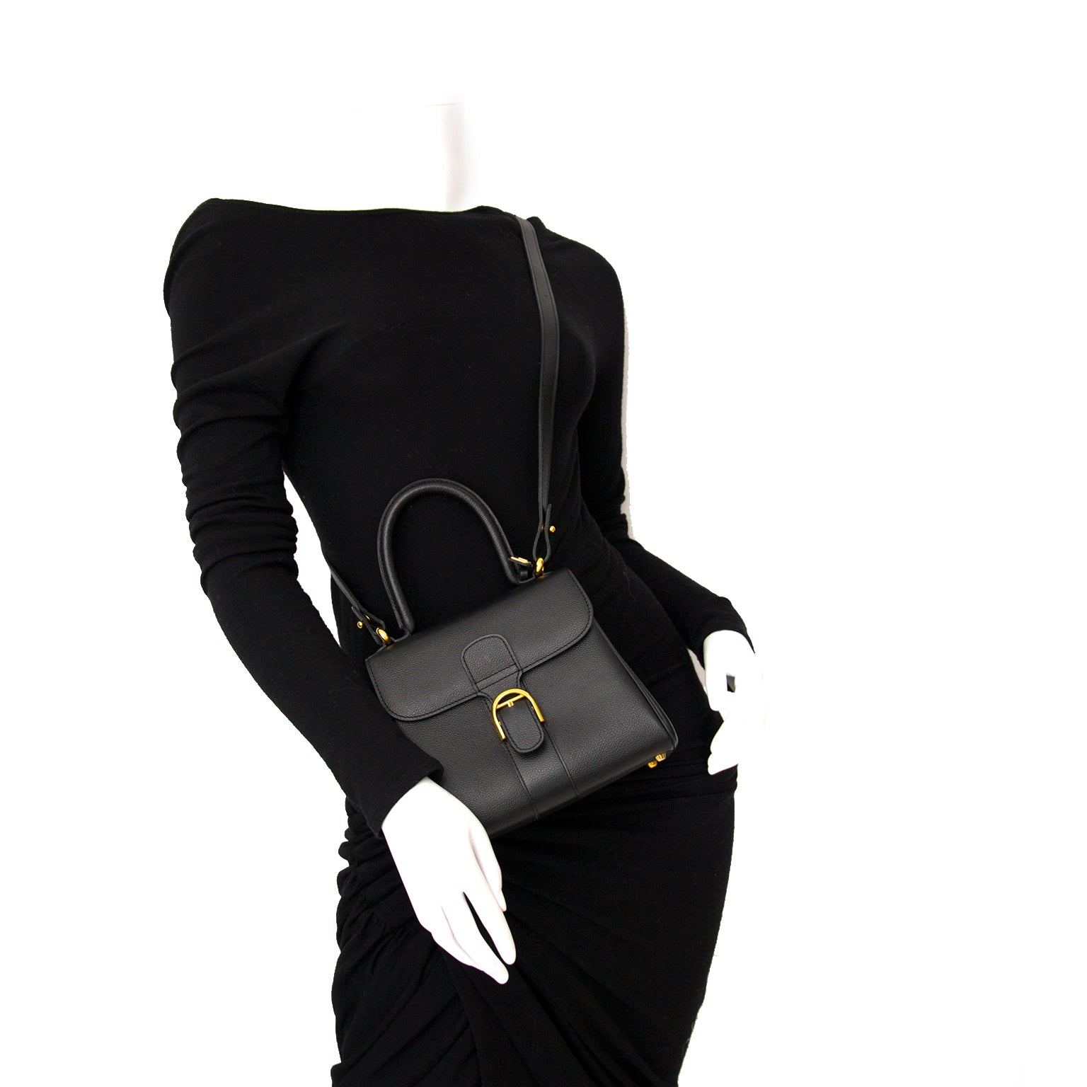 koop veilig online aan de best prijs Delvaux Brillant Dark Mini + Strap beste prijs als nieuw
