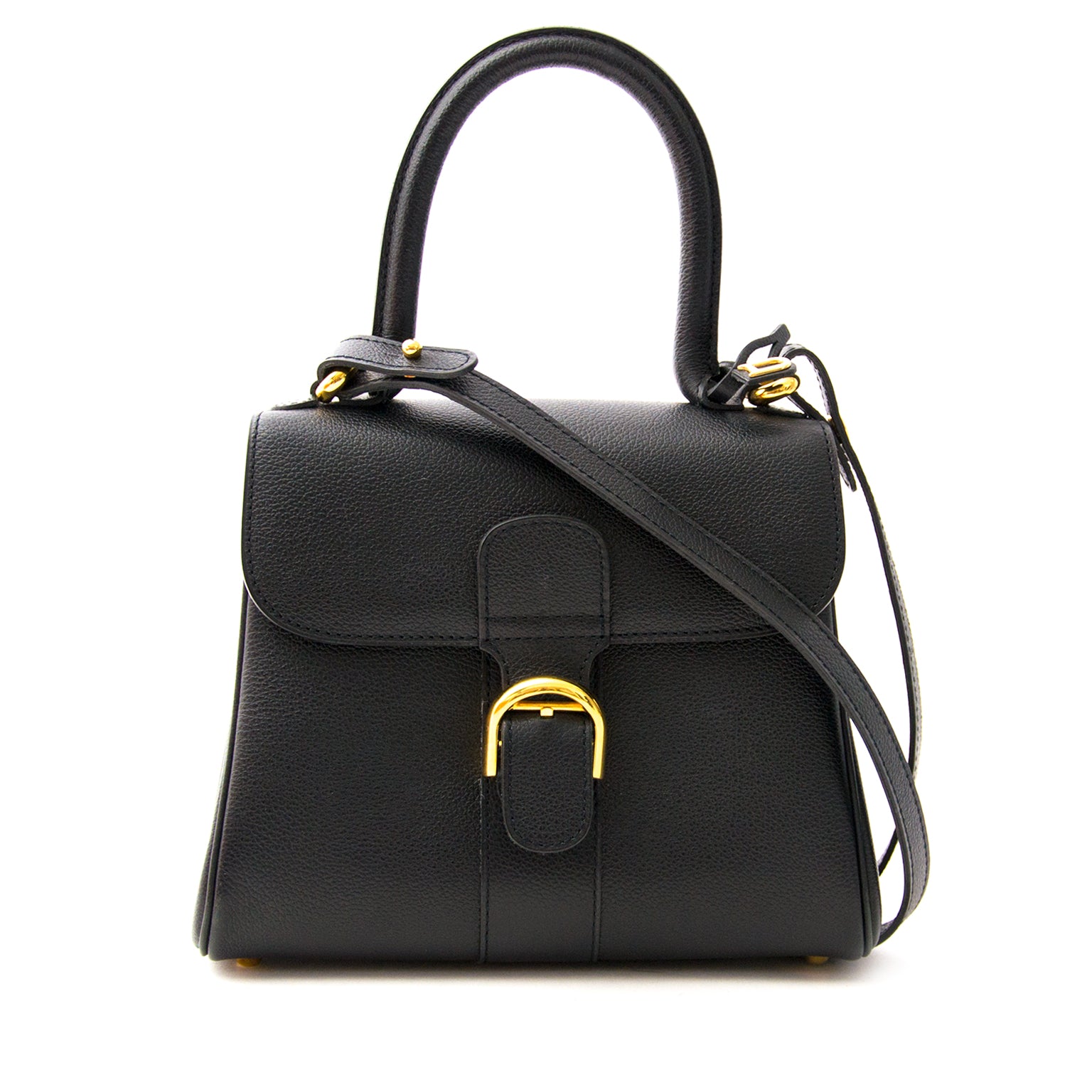 shop safe online at the best price your secondhand luxury As New Delvaux Black Brillant Mini + Strap