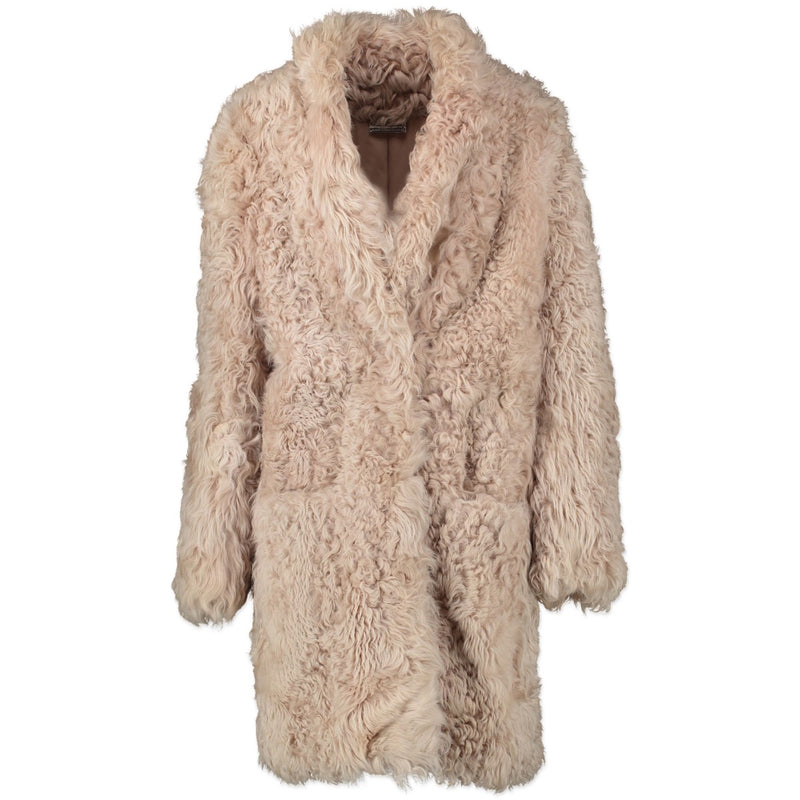 Shop safe online second hand Diane Von Furstenberg Beige Fur Coat in size medium at very good condition.