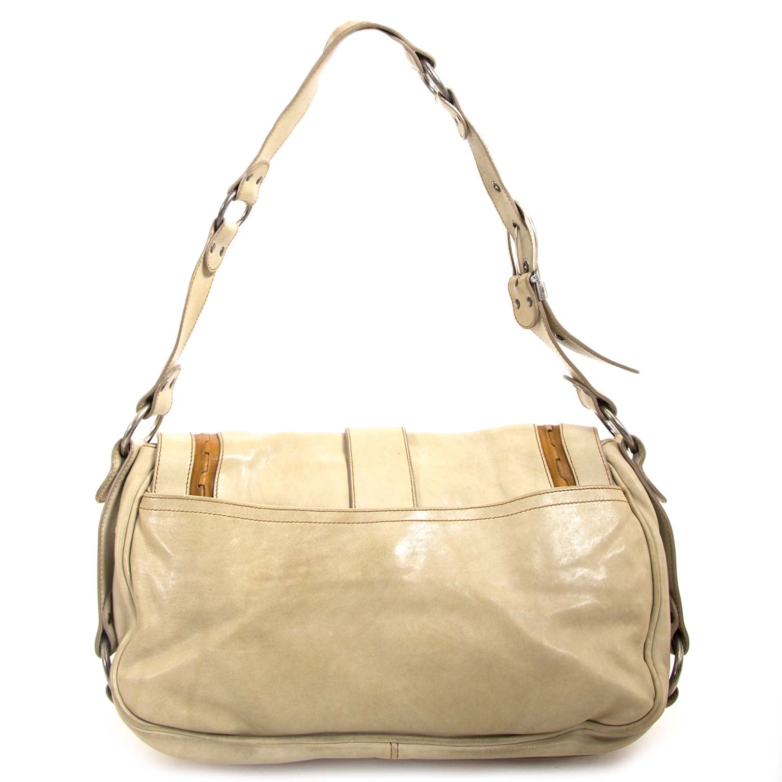 dior beige gaucho zadel tas nu te koop bij labellov vintage mode webshop belgië